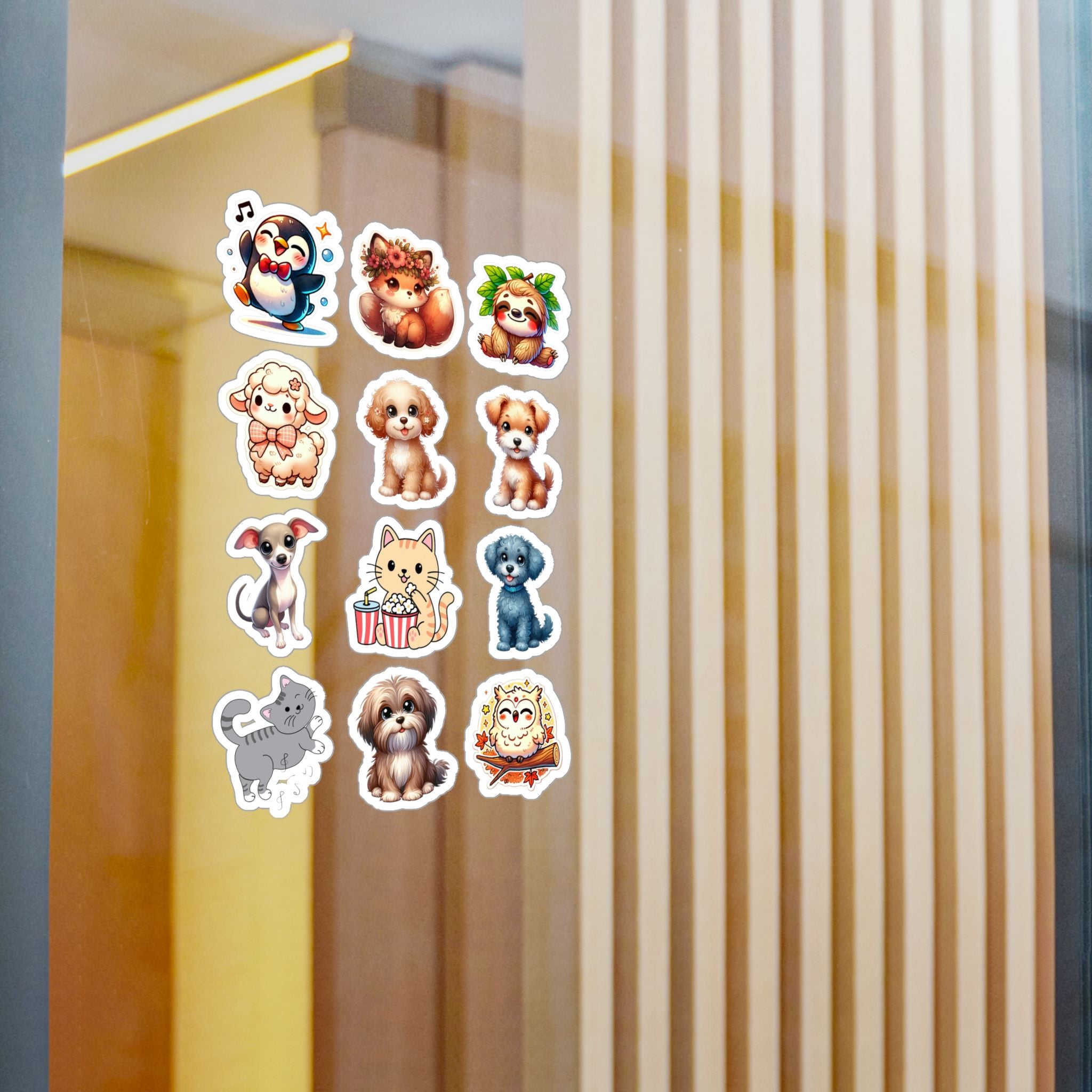 Cute Kawaii Sheet 18 — 12 Kiss-Cut Vinyl Decals