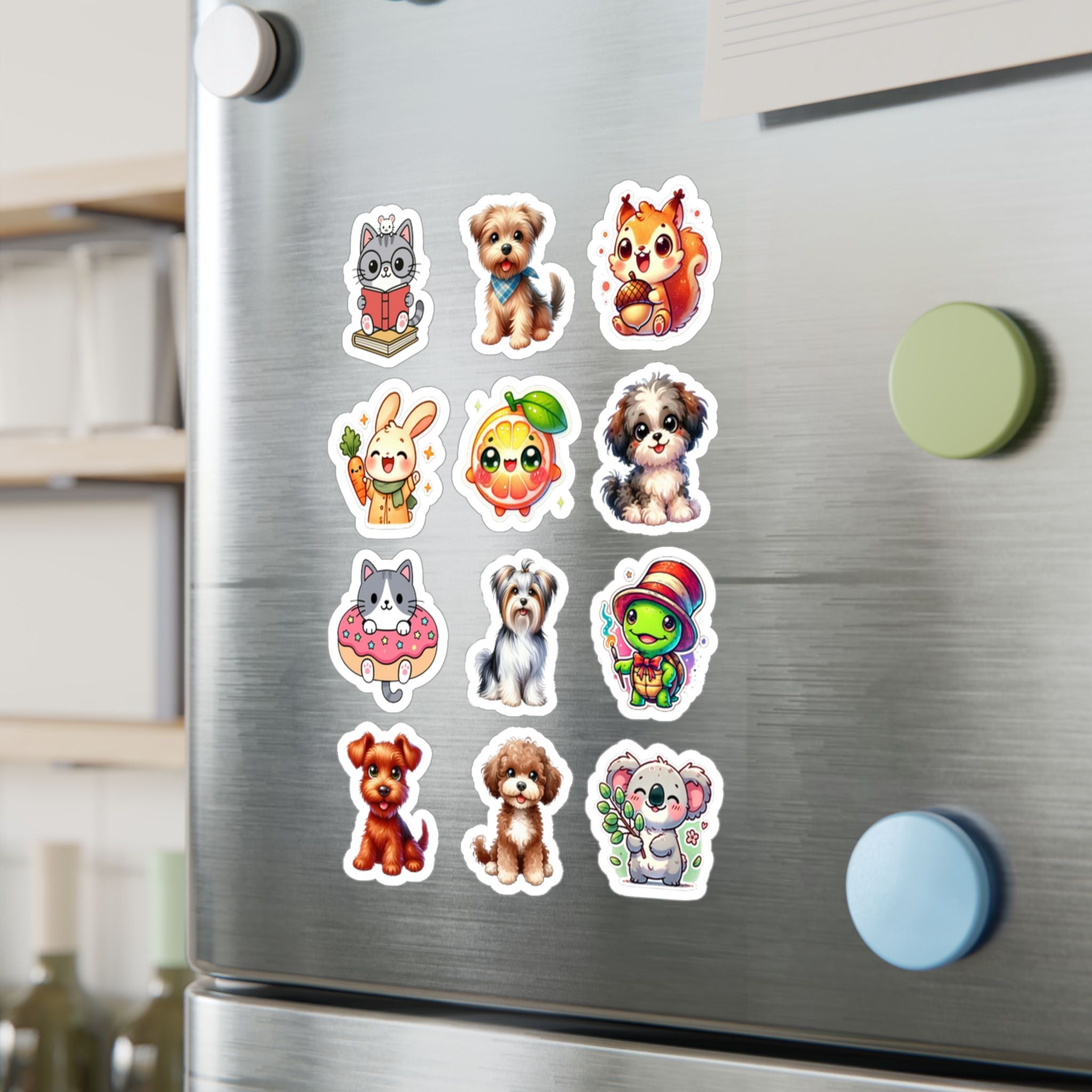 Cute Kawaii Sheet 21 — 12 Kiss-Cut Vinyl Decals