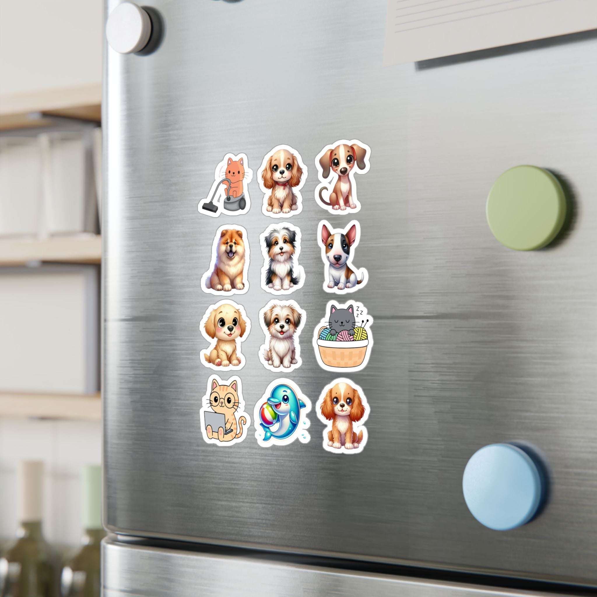 Cute Kawaii Sheet 01 — 12 Kiss-Cut Vinyl Decals