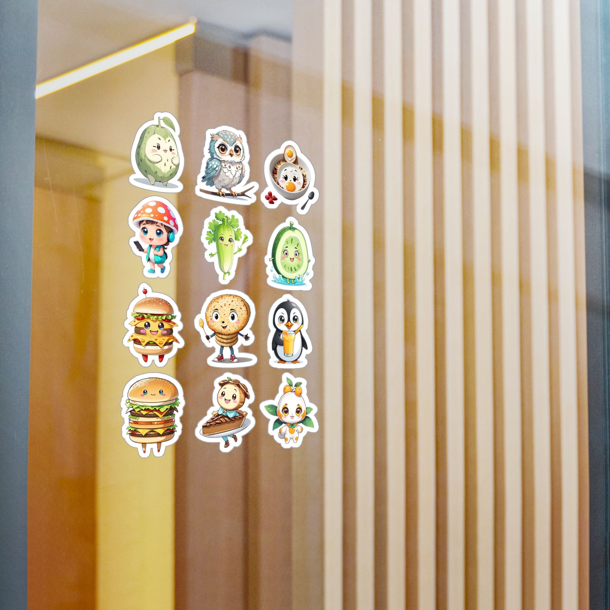 Kawaii Stickers Sheet 04 — 12 Kiss-Cut Vinyl Decals