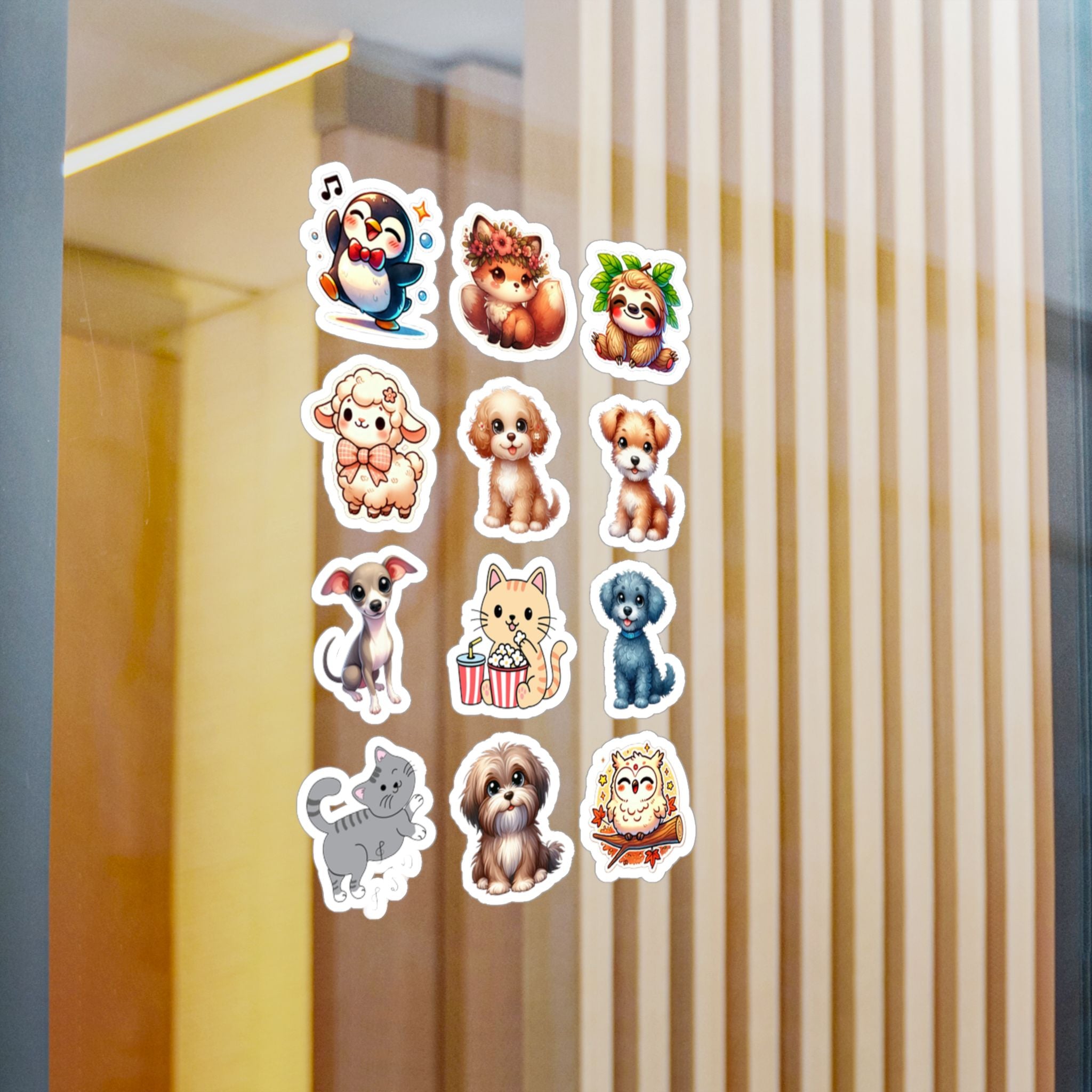 Cute Kawaii Sheet 18 — 12 Kiss-Cut Vinyl Decals