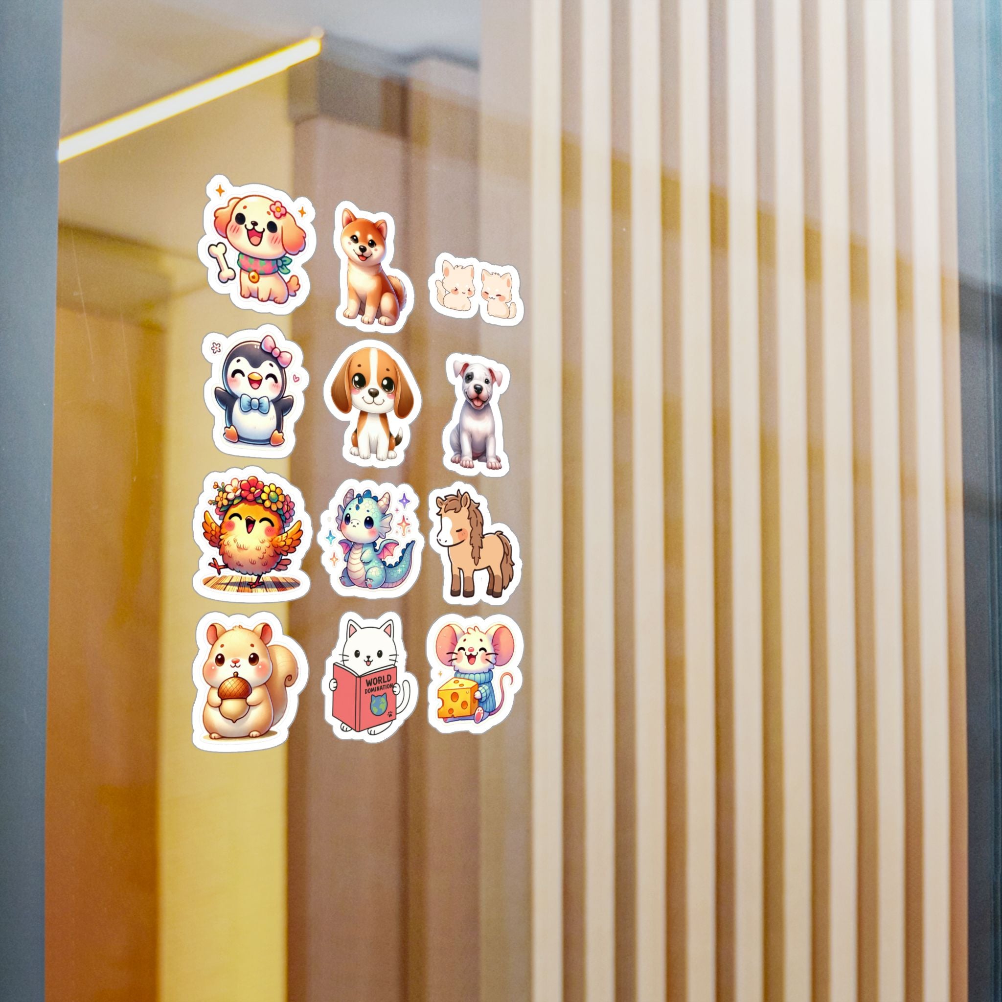 Cute Kawaii Sheet 25 — 12 Kiss-Cut Vinyl Decals