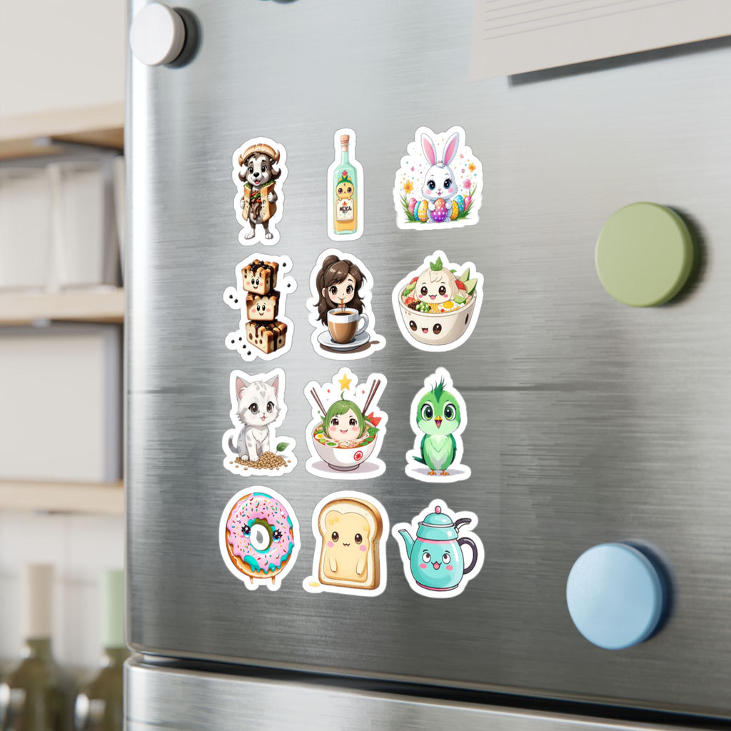 Kawaii Stickers Sheet 141 — 12 Kiss-Cut Vinyl Decals