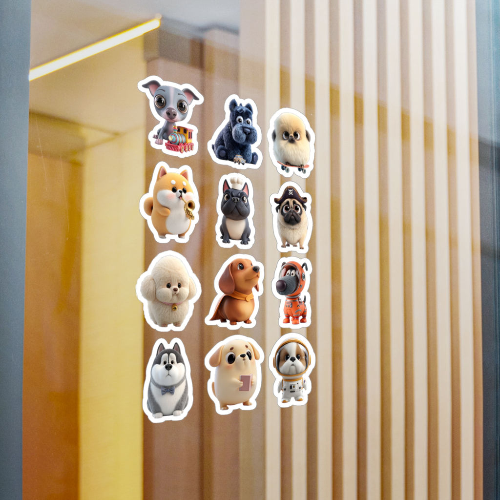 Kawaii Dogs Sheet 13 — 12 Kiss-Cut Vinyl Decals