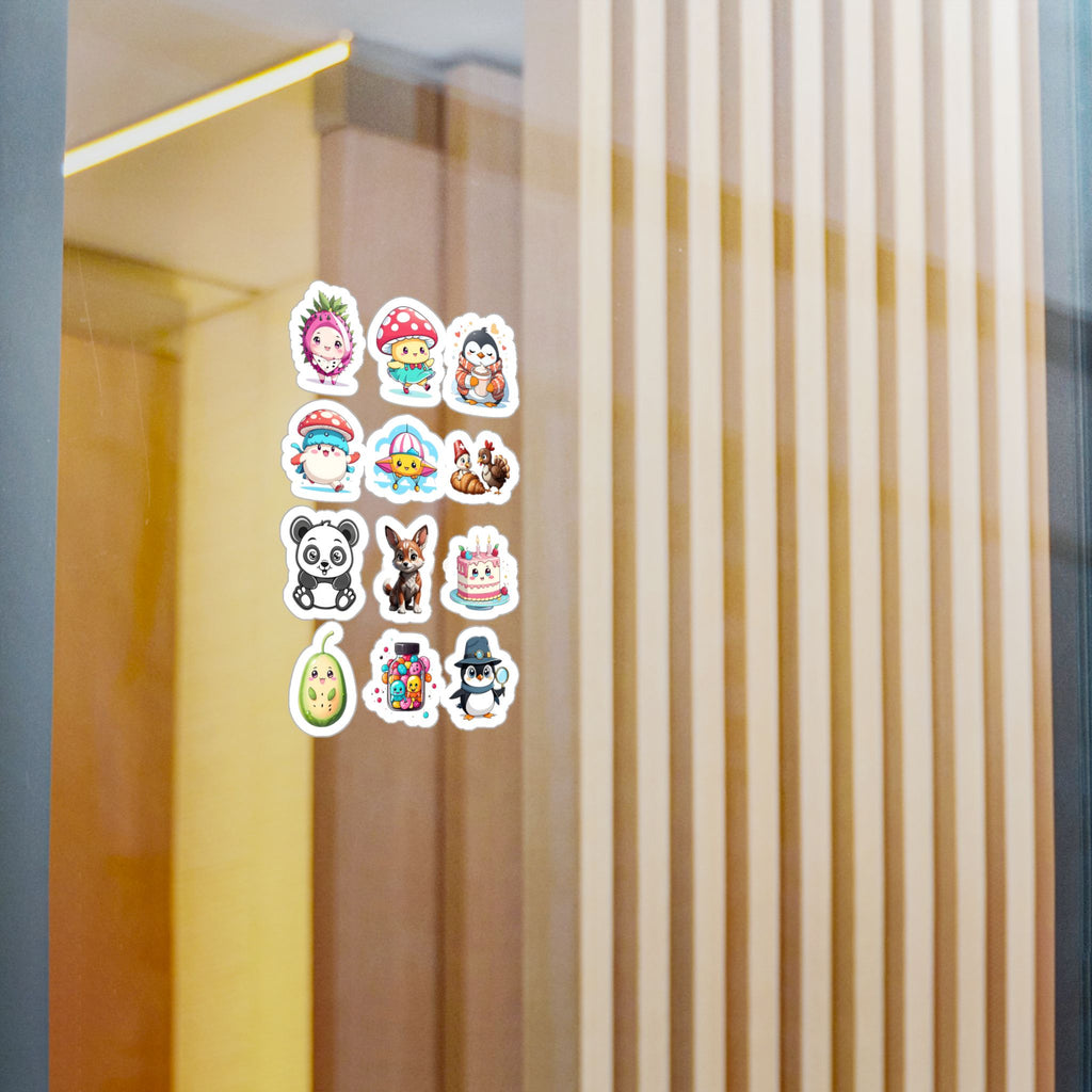 Kawaii Stickers Sheet 258 — 12 Kiss-Cut Vinyl Decals