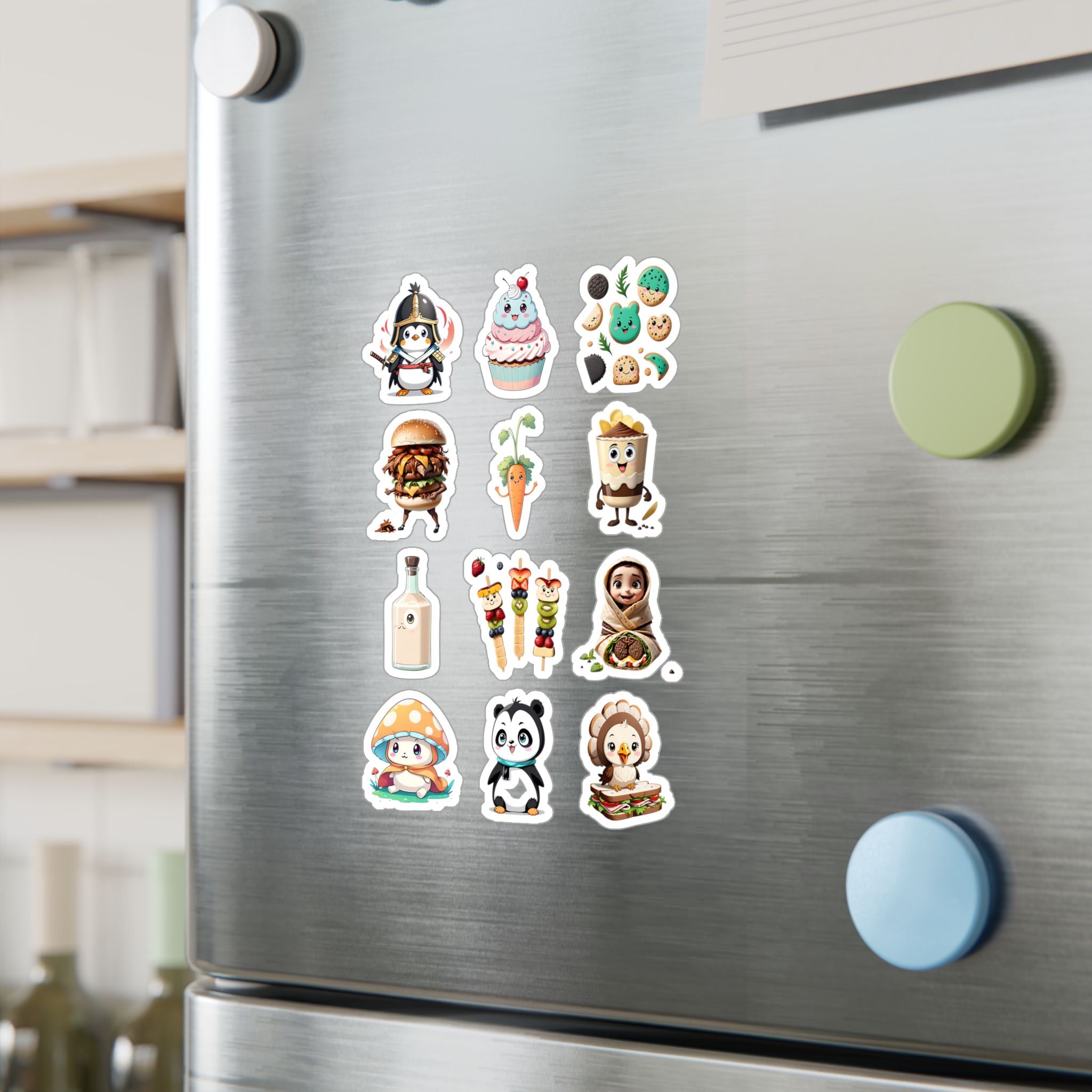 Kawaii Stickers Sheet 139 — 12 Kiss-Cut Vinyl Decals