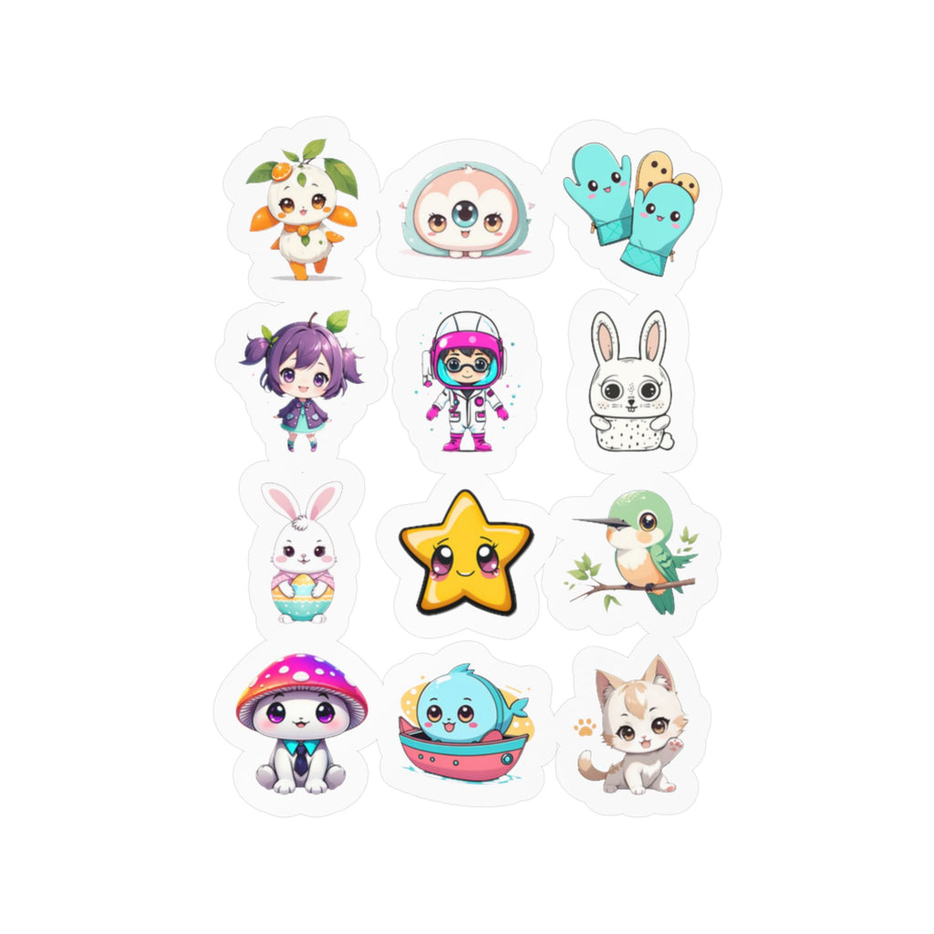 Kawaii Stickers Sheet 263 — 12 Kiss-Cut Vinyl Decals