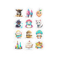 Kawaii Stickers Sheet 65 — 12 Kiss-Cut Vinyl Decals