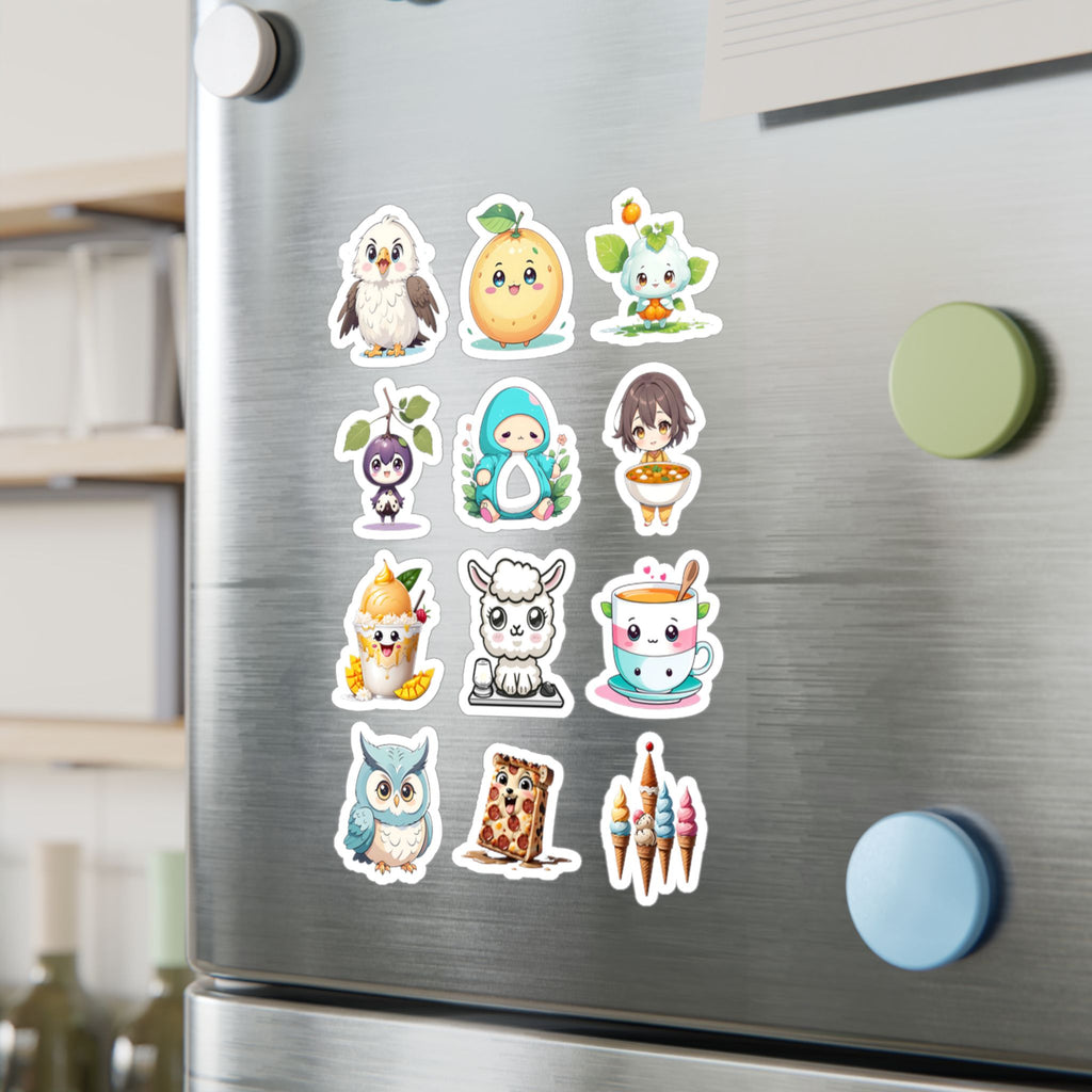 Kawaii Stickers Sheet 142 — 12 Kiss-Cut Vinyl Decals