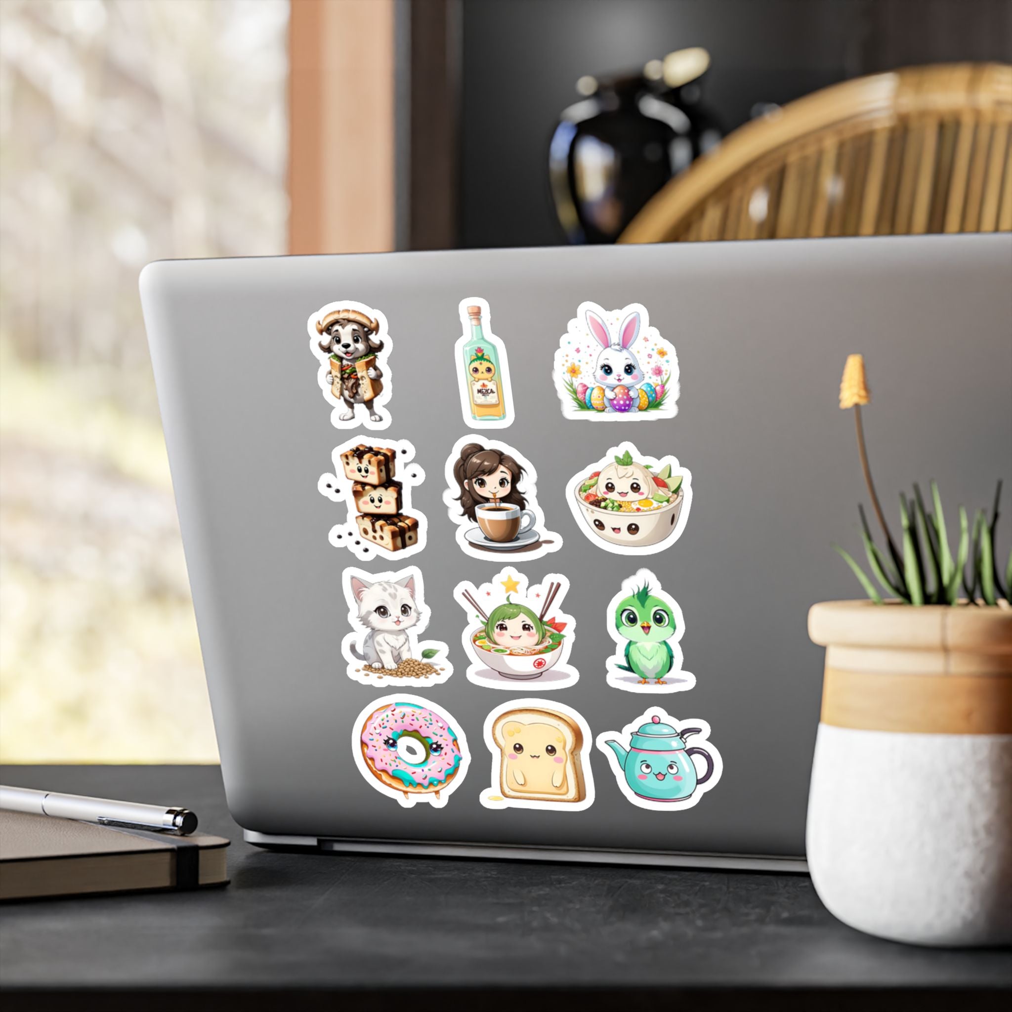 Kawaii Stickers Sheet 141 — 12 Kiss-Cut Vinyl Decals