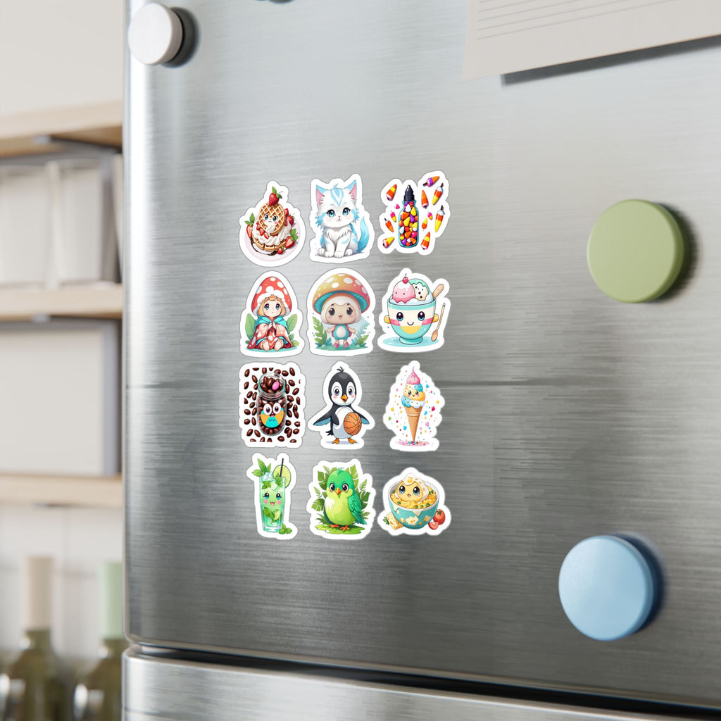 Kawaii Stickers Sheet 133 — 12 Kiss-Cut Vinyl Decals