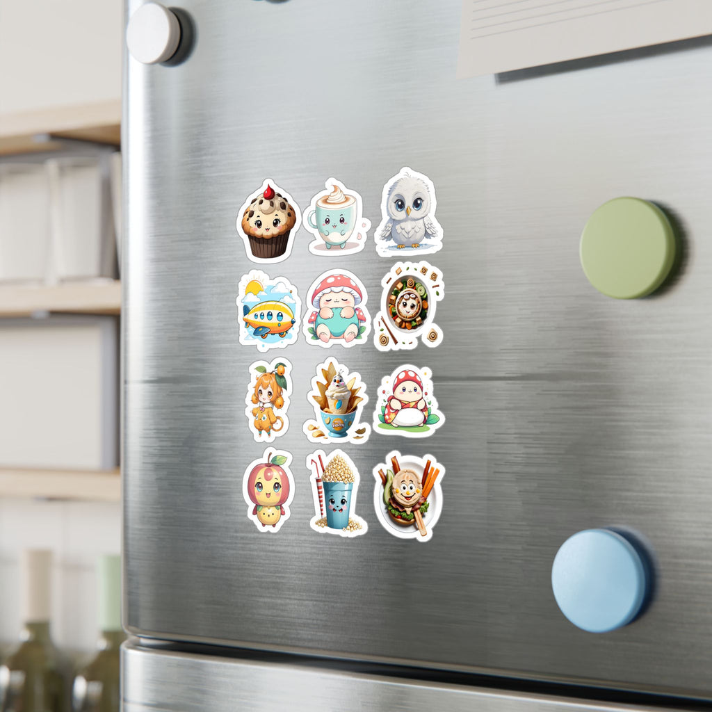 Kawaii Stickers Sheet 11 — 12 Kiss-Cut Vinyl Decals