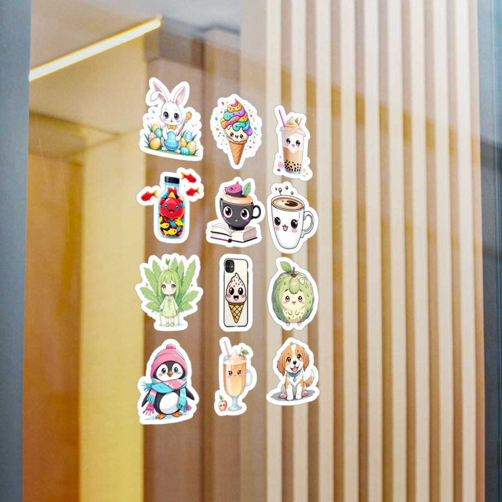 Kawaii Stickers Sheet 02 — 12 Kiss-Cut Vinyl Decals