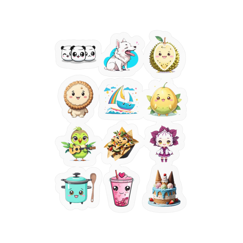 Kawaii Stickers Sheet 114 — 12 Kiss-Cut Vinyl Decals