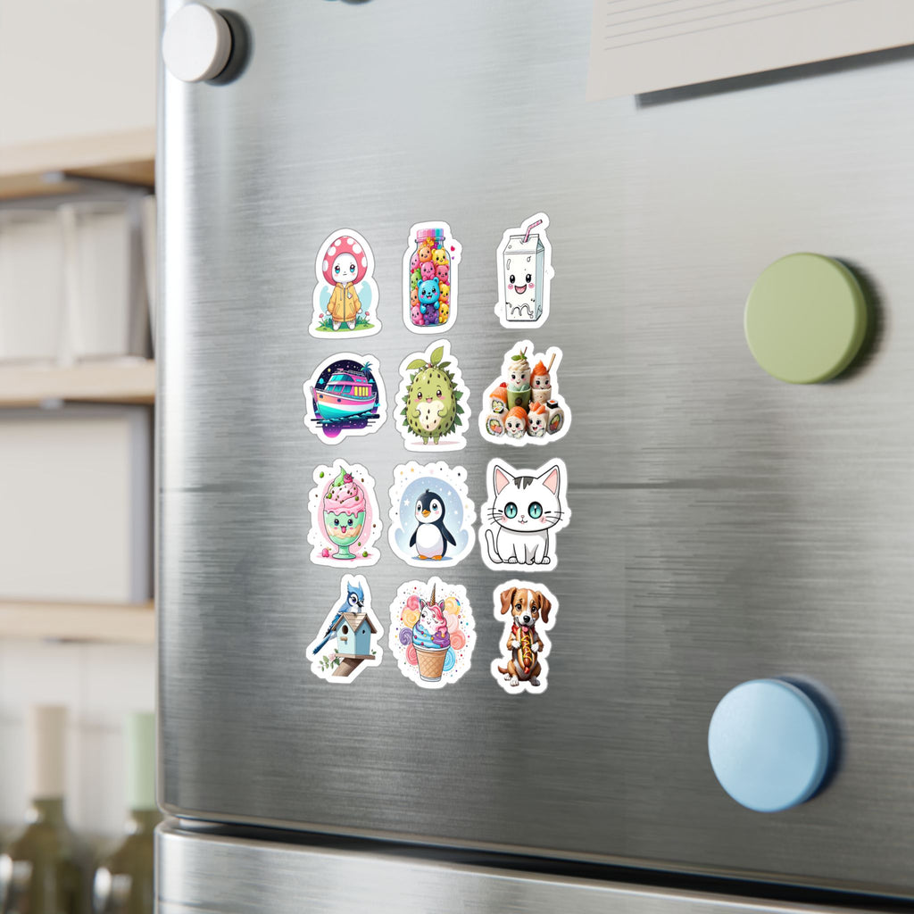 Kawaii Stickers Sheet 126 — 12 Kiss-Cut Vinyl Decals