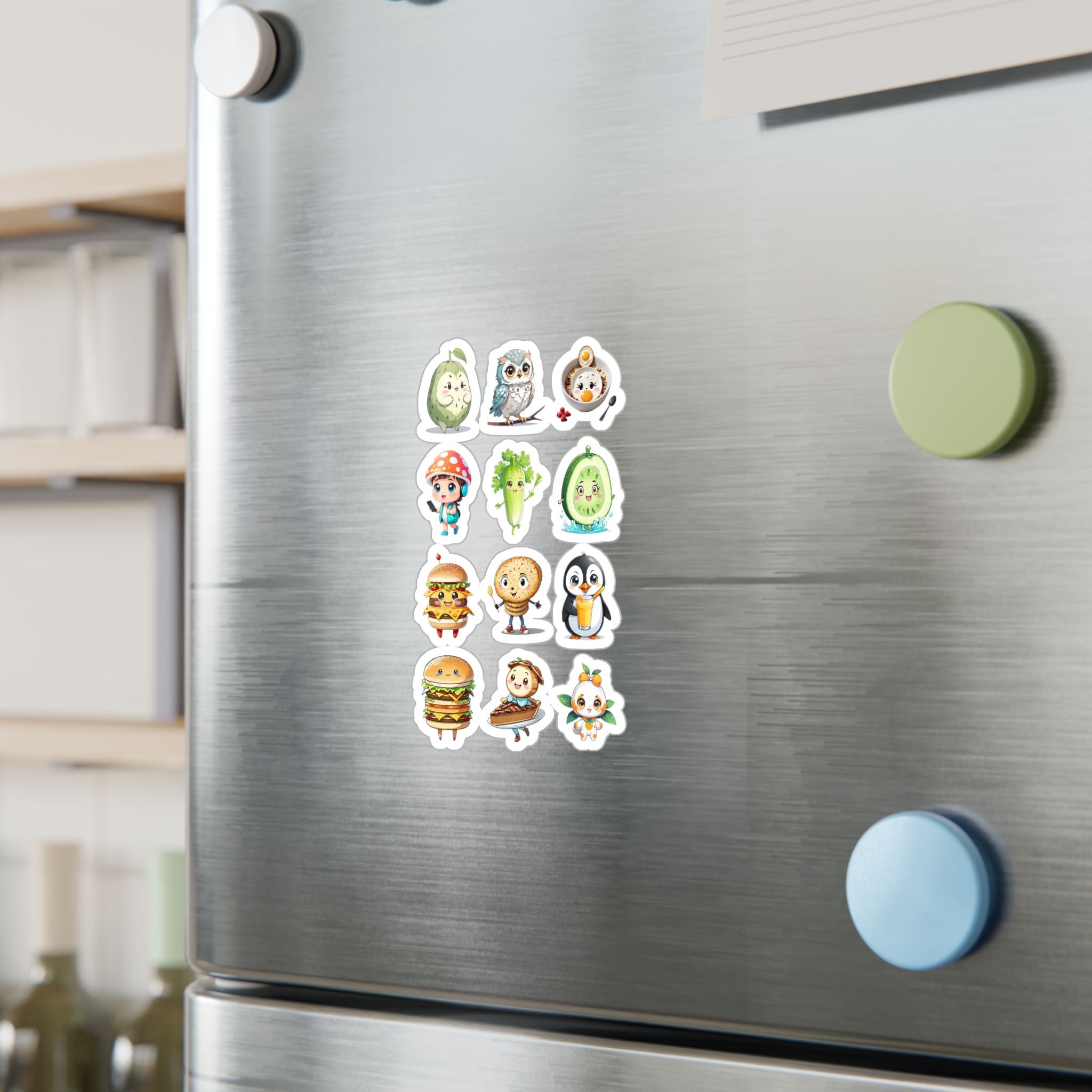 Kawaii Stickers Sheet 04 — 12 Kiss-Cut Vinyl Decals