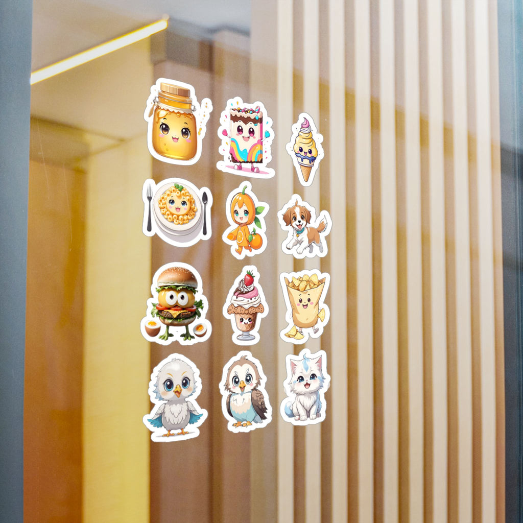 Kawaii Stickers Sheet 05 — 12 Kiss-Cut Vinyl Decals