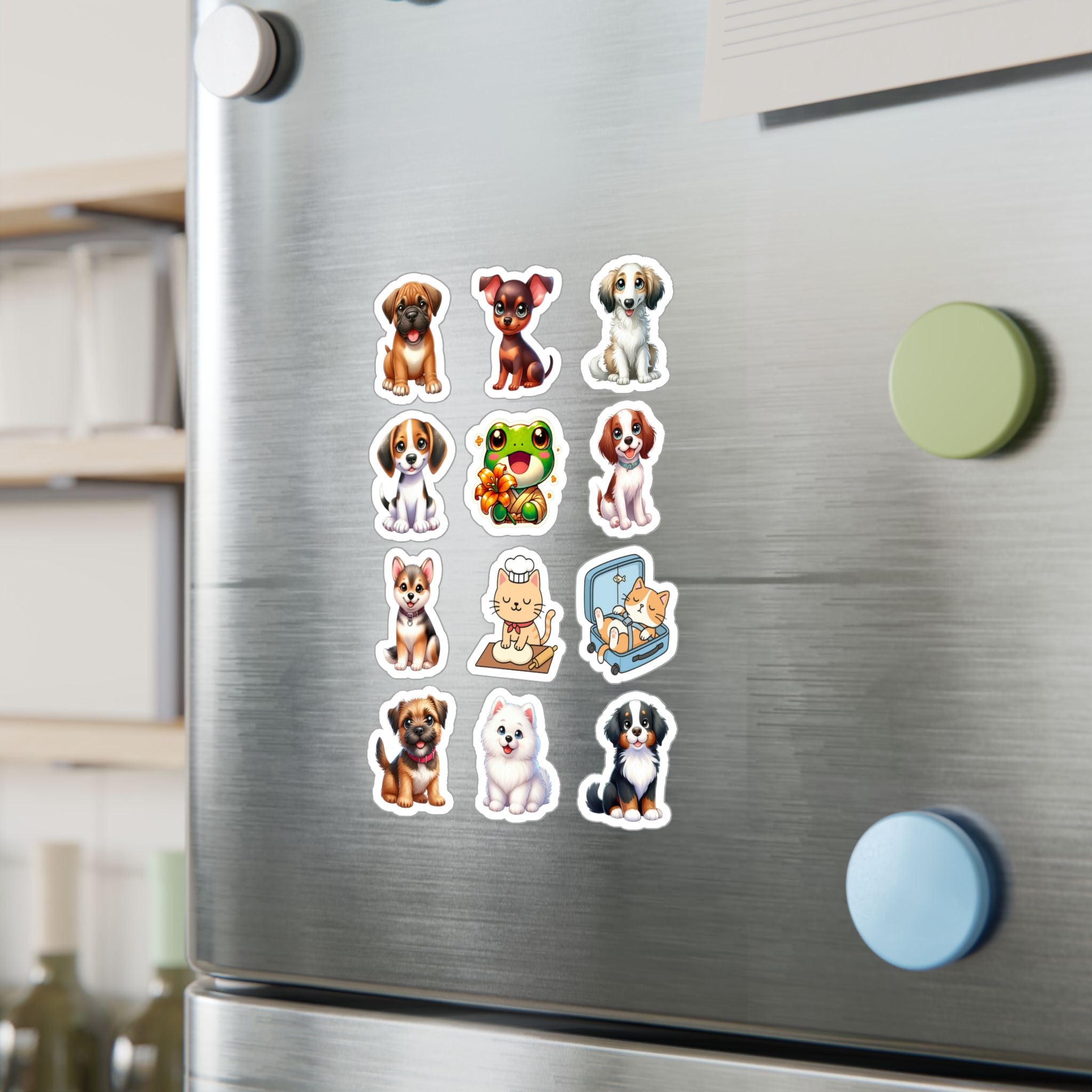 Cute Kawaii Sheet 04 — 12 Kiss-Cut Vinyl Decals