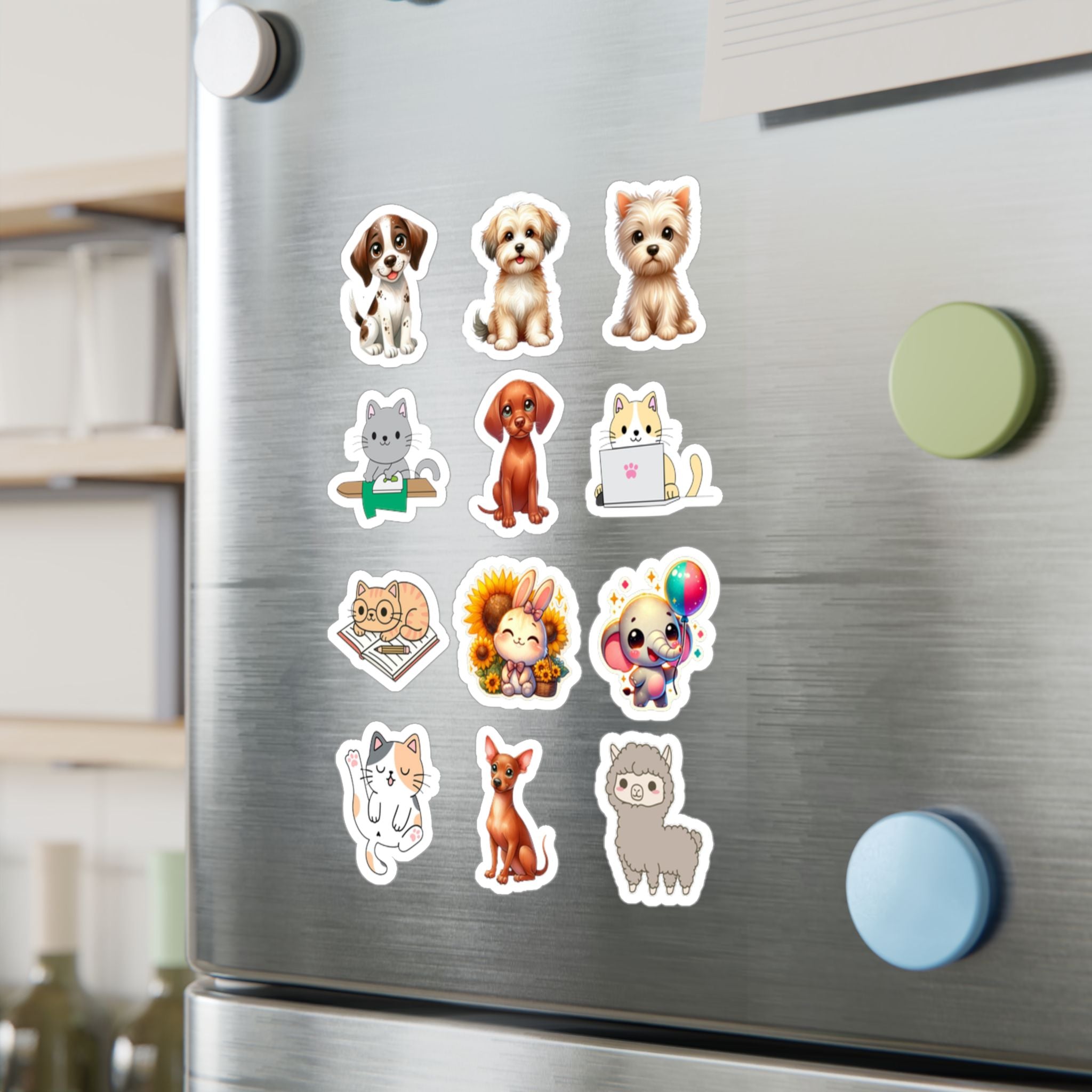 Cute Kawaii Sheet 07 — 12 Kiss-Cut Vinyl Decals