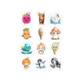 Kawaii Stickers Sheet 12 — 12 Kiss-Cut Vinyl Decals