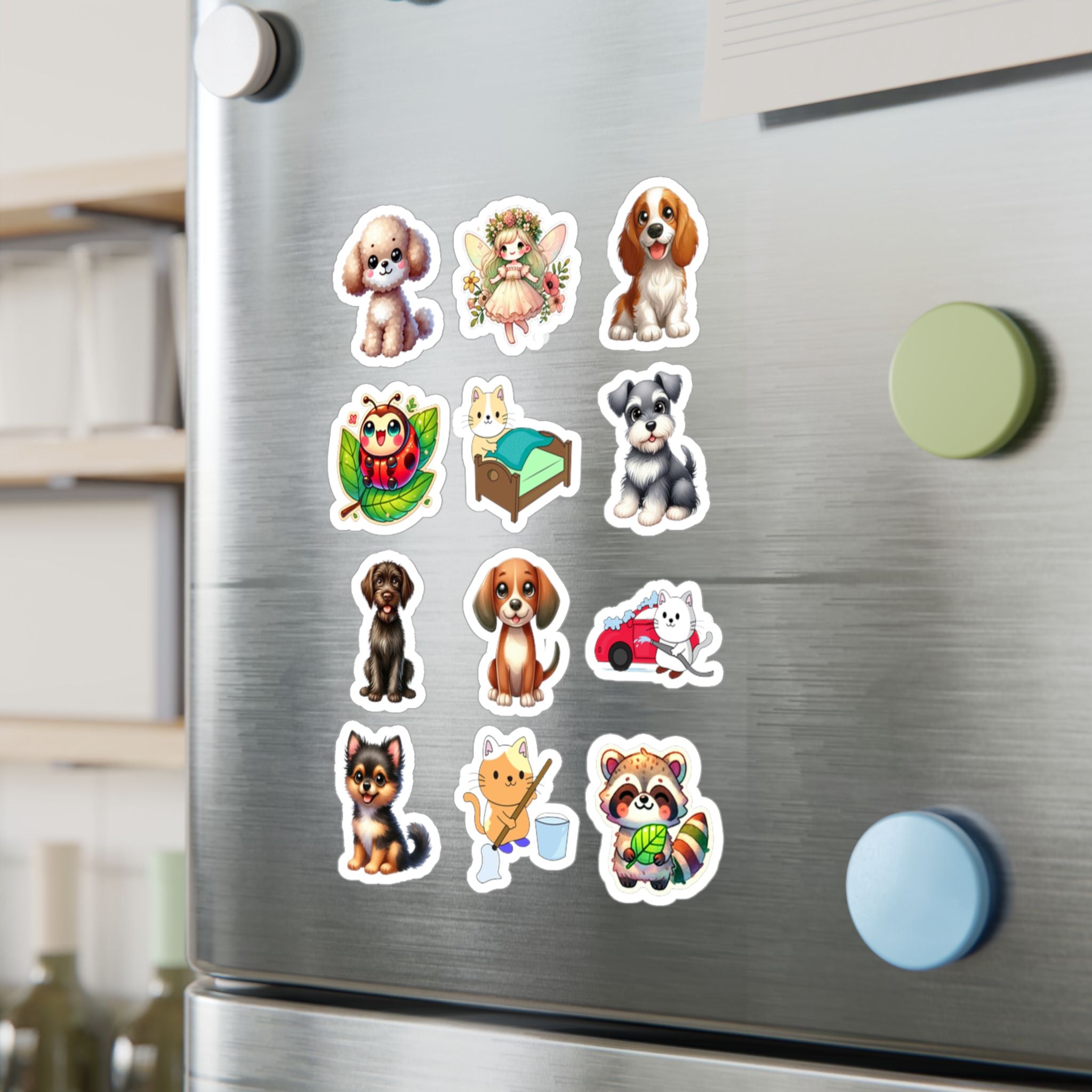 Cute Kawaii Sheet 17 — 12 Kiss-Cut Vinyl Decals