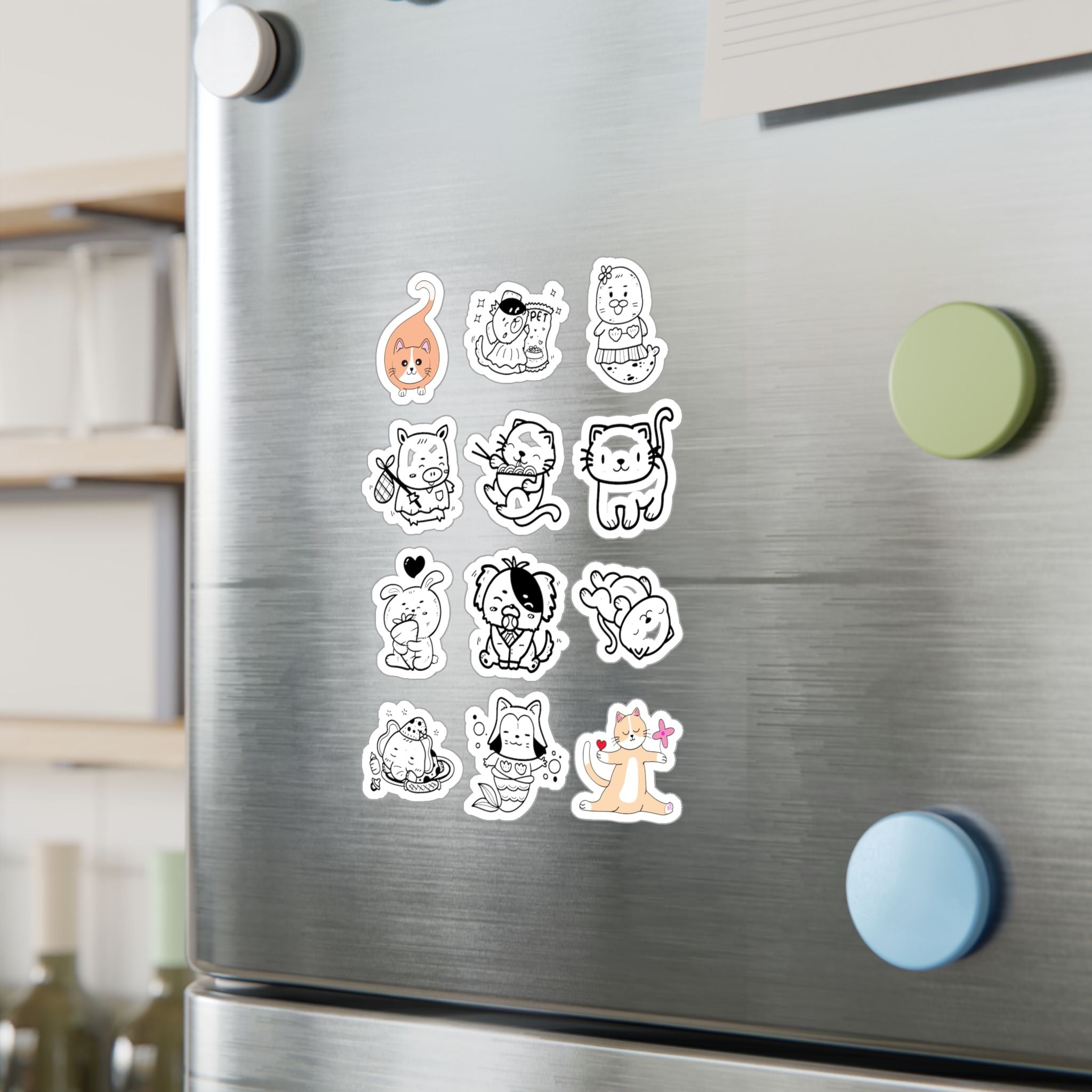 Kawaii Classics Sheet 03 — 12 Kiss-Cut Vinyl Decals
