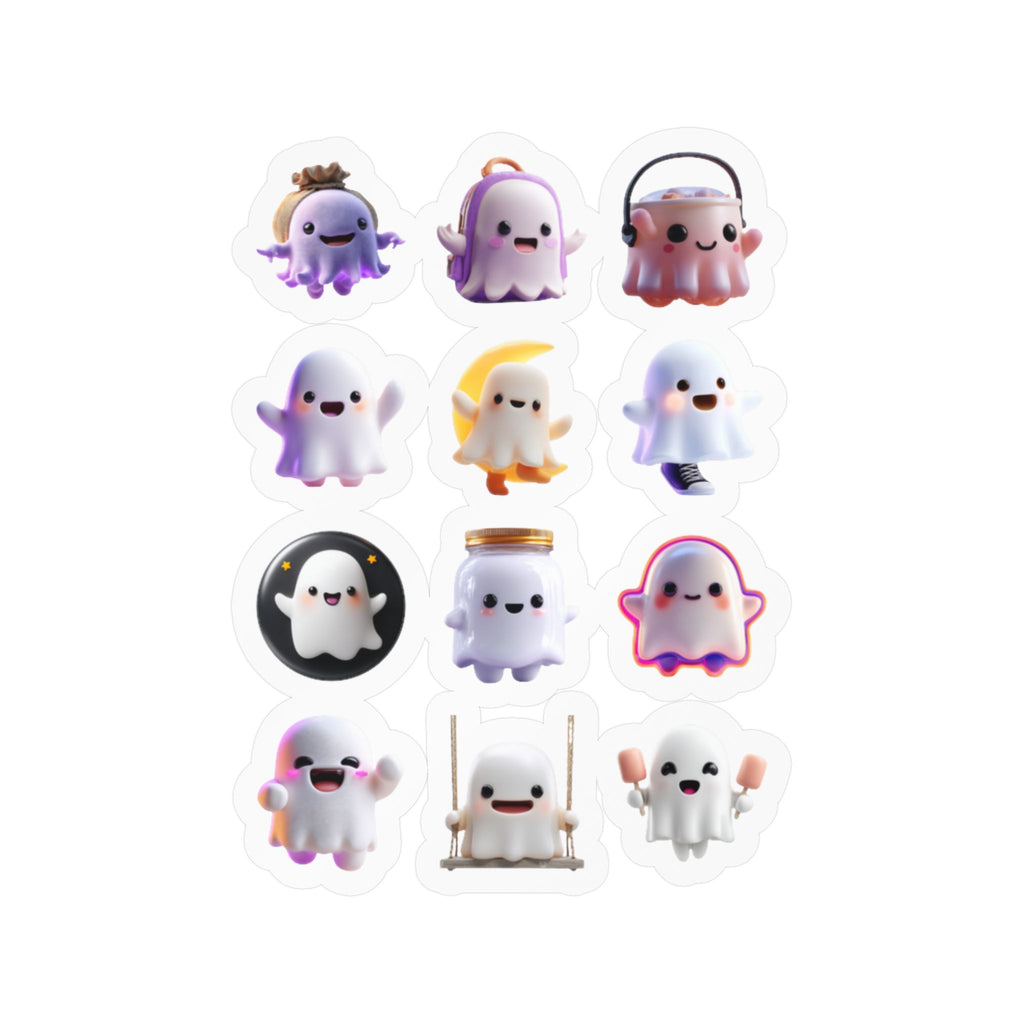 Kawaii Ghosts Sheet 05 — 12 Kiss-Cut Vinyl Decals