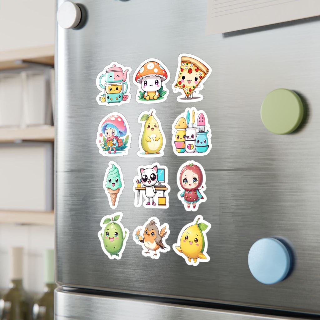 Kawaii Stickers Sheet 261 — 12 Kiss-Cut Vinyl Decals