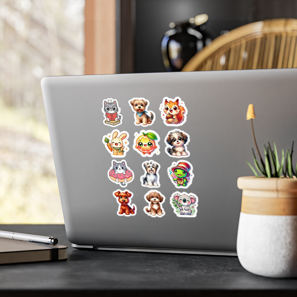 Cute Kawaii Sheet 21 — 12 Kiss-Cut Vinyl Decals