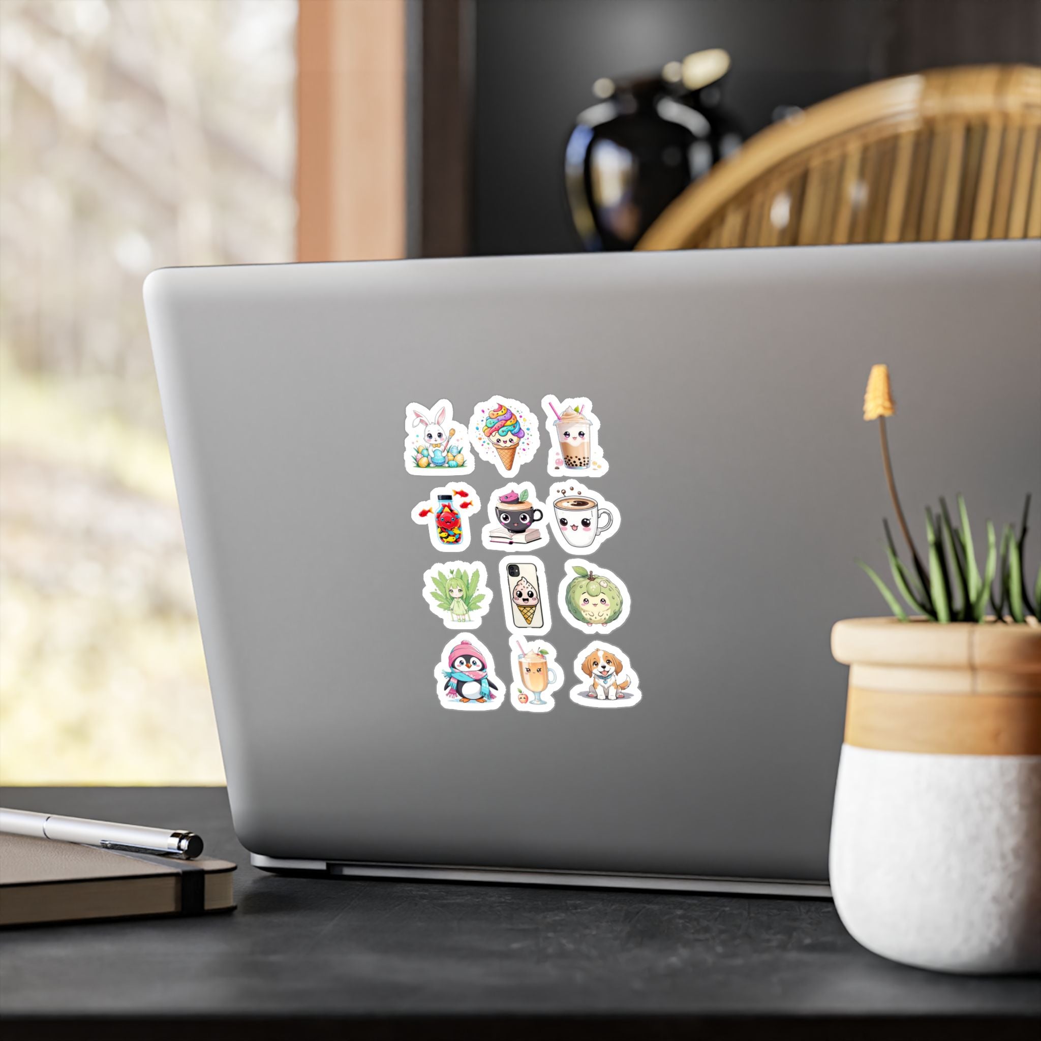 Kawaii Stickers Sheet 02 — 12 Kiss-Cut Vinyl Decals