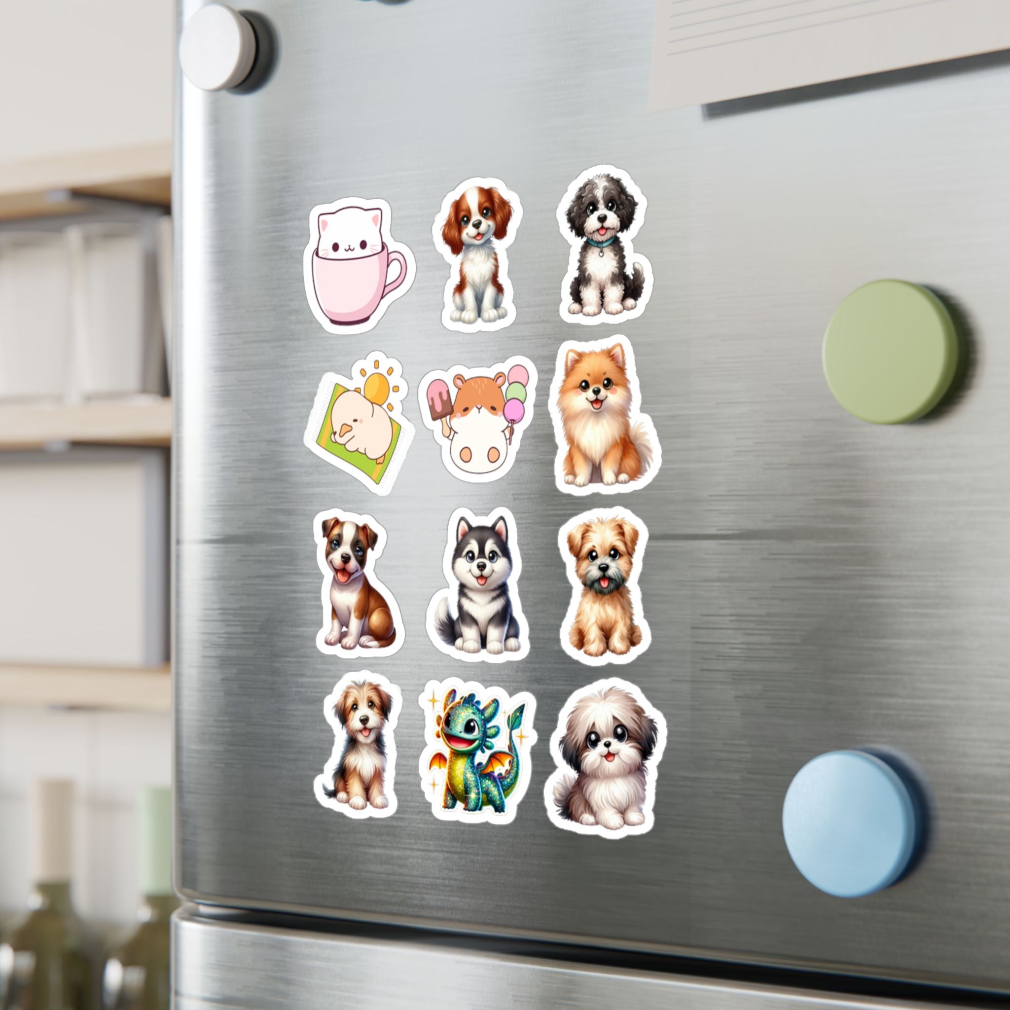 Cute Kawaii Sheet 26 — 12 Kiss-Cut Vinyl Decals