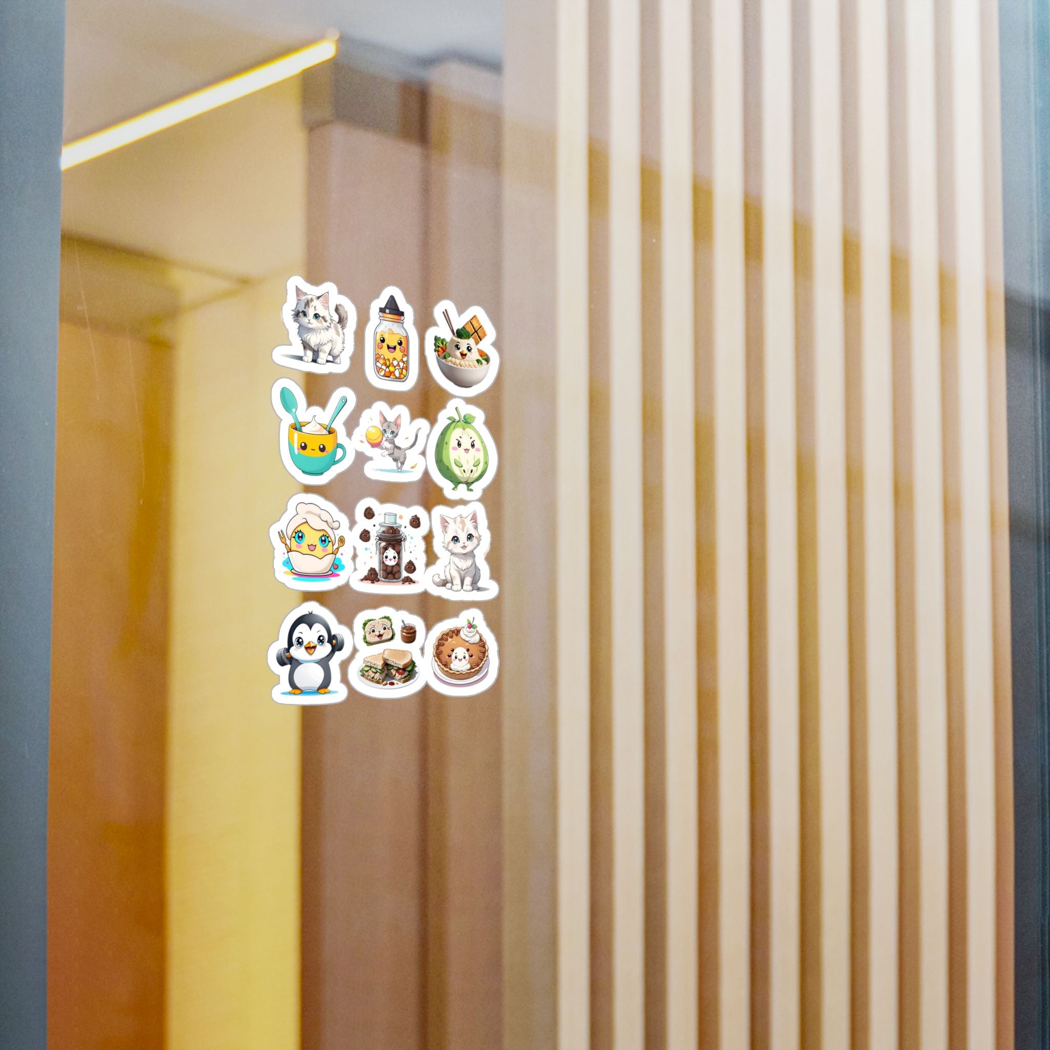 Kawaii Stickers Sheet 136 — 12 Kiss-Cut Vinyl Decals