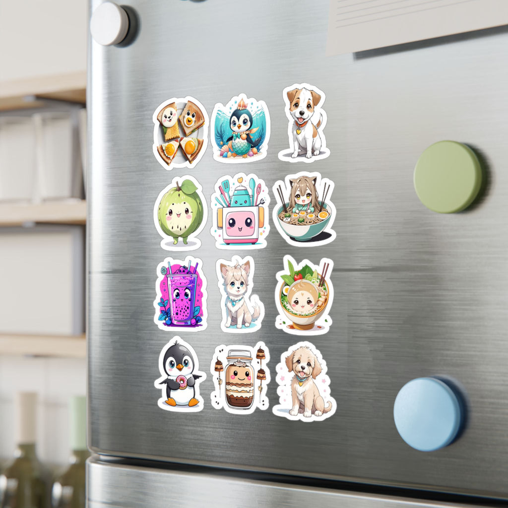 Kawaii Stickers Sheet 118 — 12 Kiss-Cut Vinyl Decals