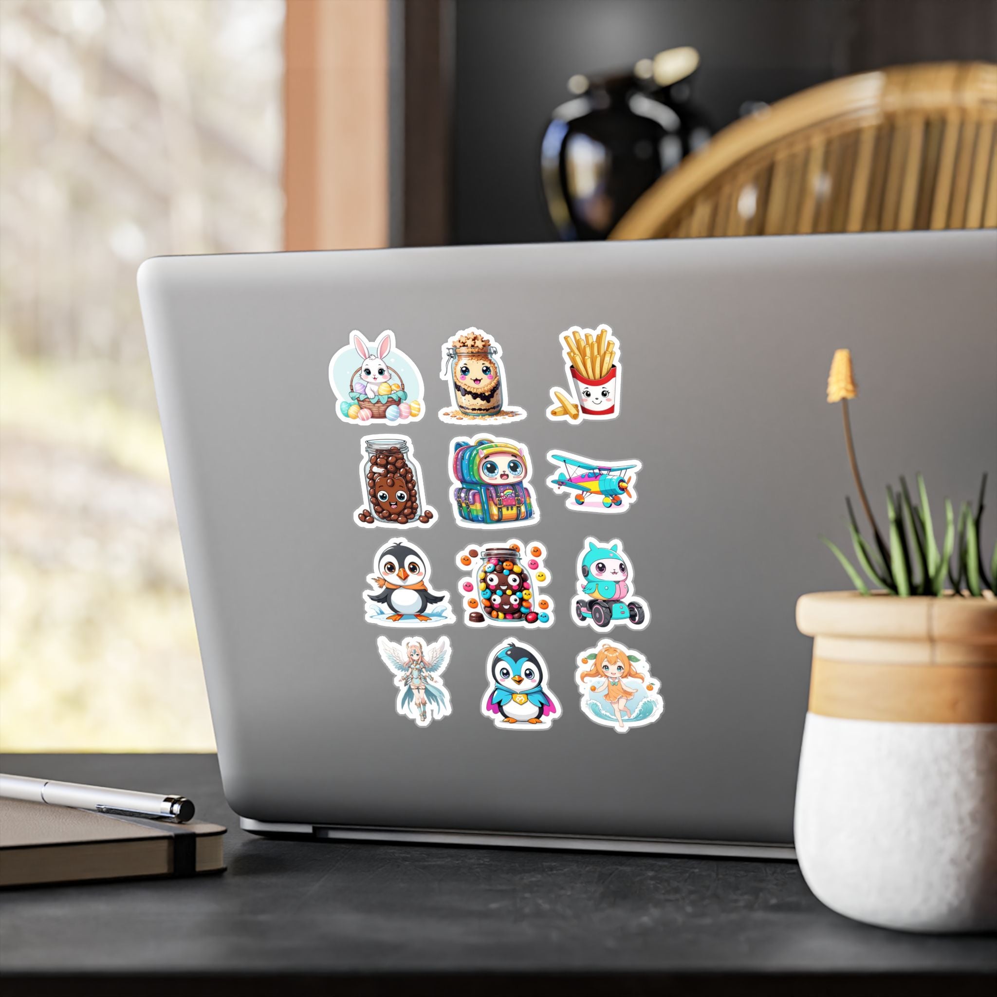 Kawaii Stickers Sheet 26 — 12 Kiss-Cut Vinyl Decals