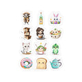 Kawaii Stickers Sheet 141 — 12 Kiss-Cut Vinyl Decals