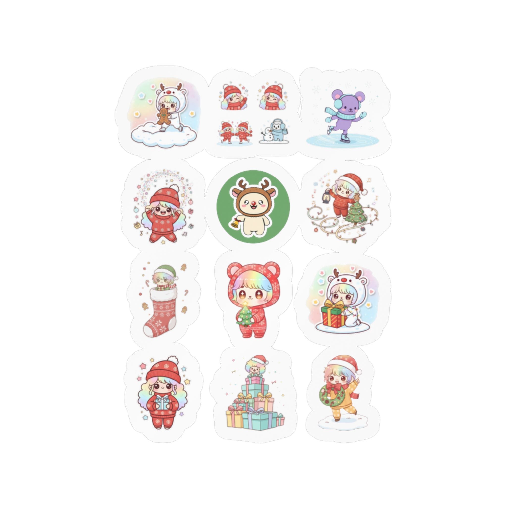 Christmas Monsters Sheet 18 — 12 Kiss-Cut Vinyl Decals