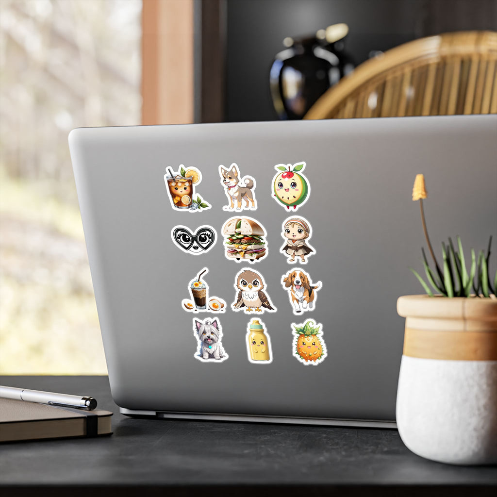 Kawaii Stickers Sheet 29 — 12 Kiss-Cut Vinyl Decals