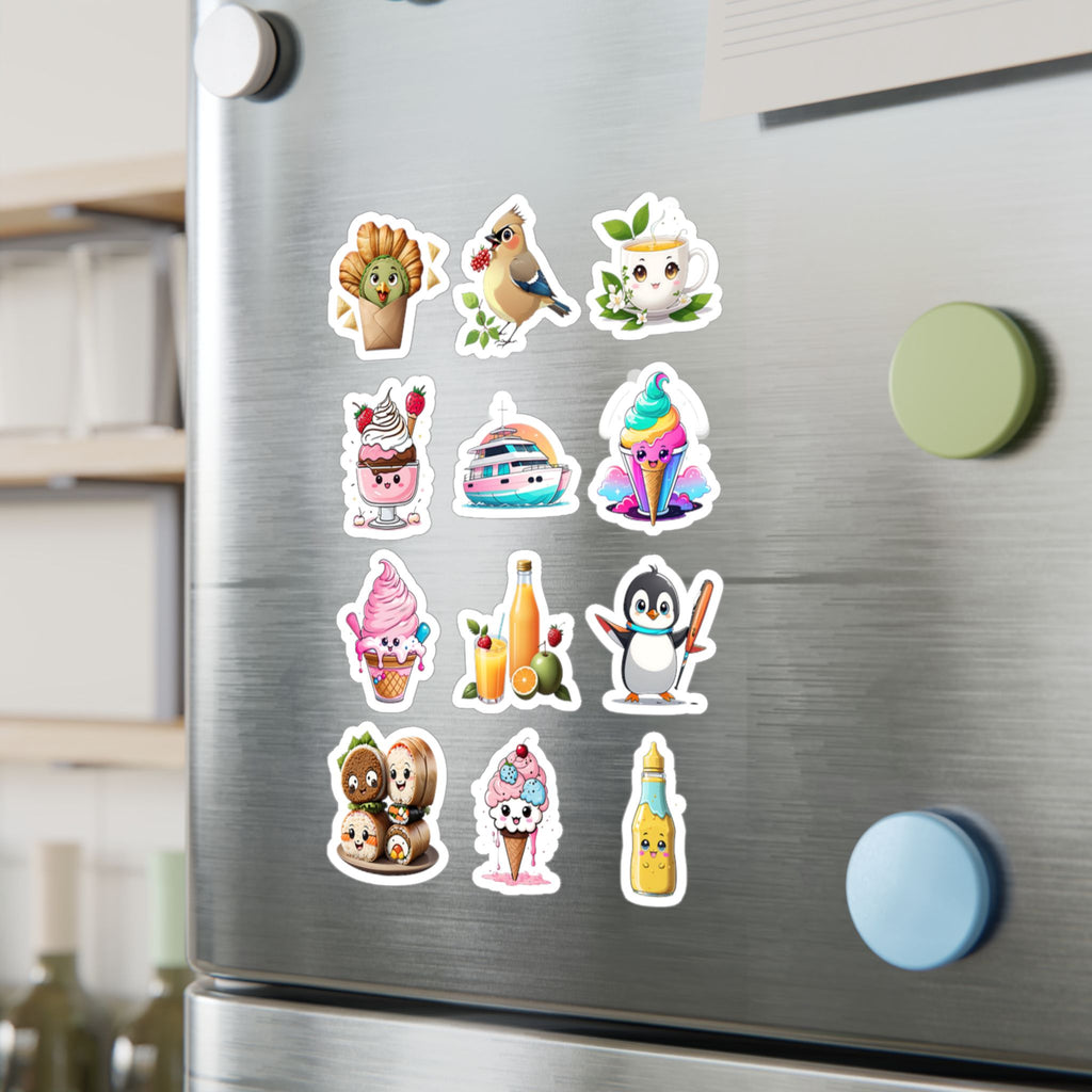 Kawaii Stickers Sheet 119 — 12 Kiss-Cut Vinyl Decals