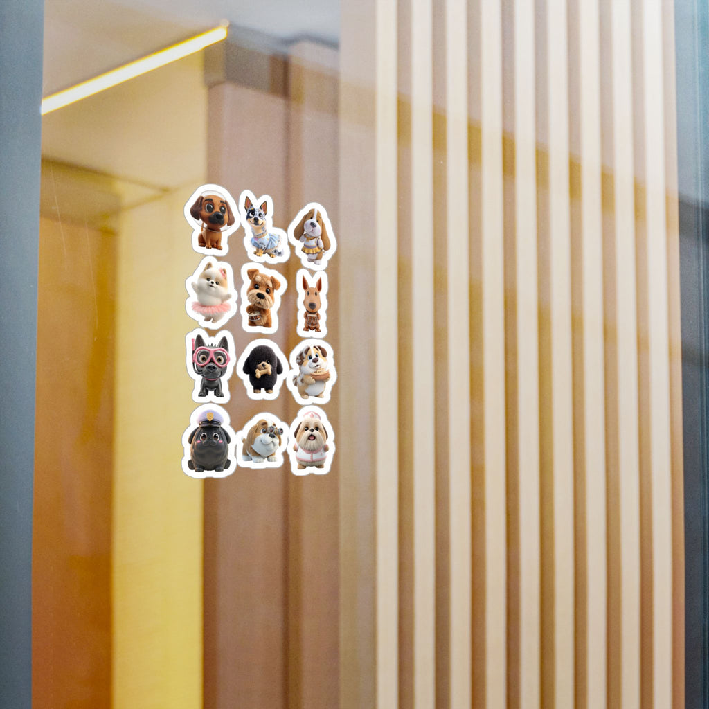 Kawaii Dogs Sheet 02 — 12 Kiss-Cut Vinyl Decals