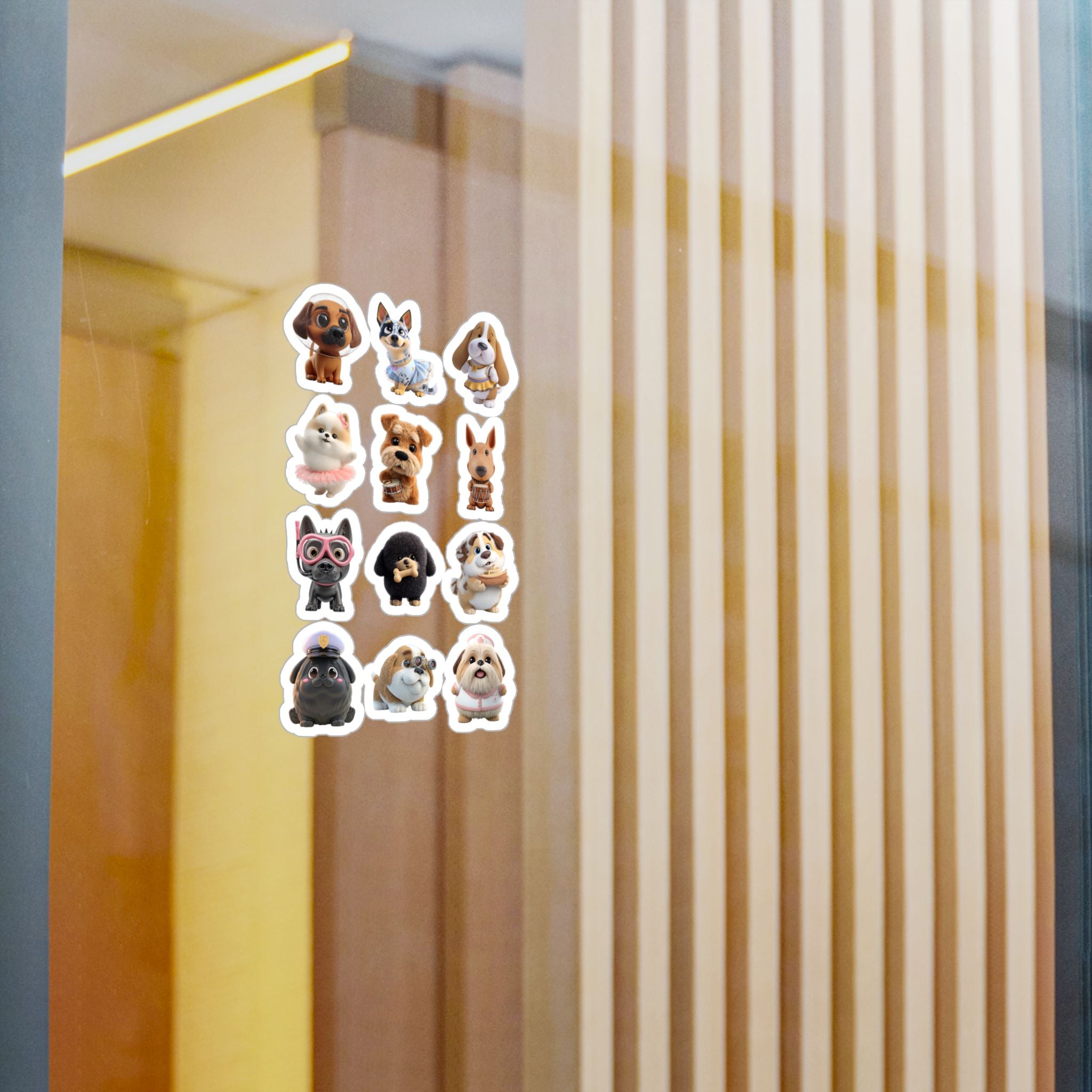 Kawaii Dogs Sheet 02 — 12 Kiss-Cut Vinyl Decals