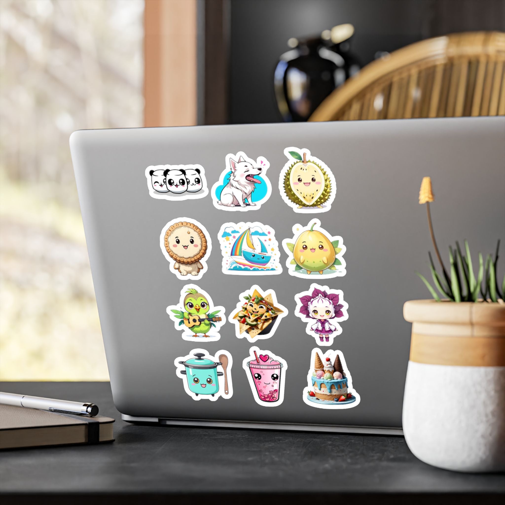 Kawaii Stickers Sheet 114 — 12 Kiss-Cut Vinyl Decals