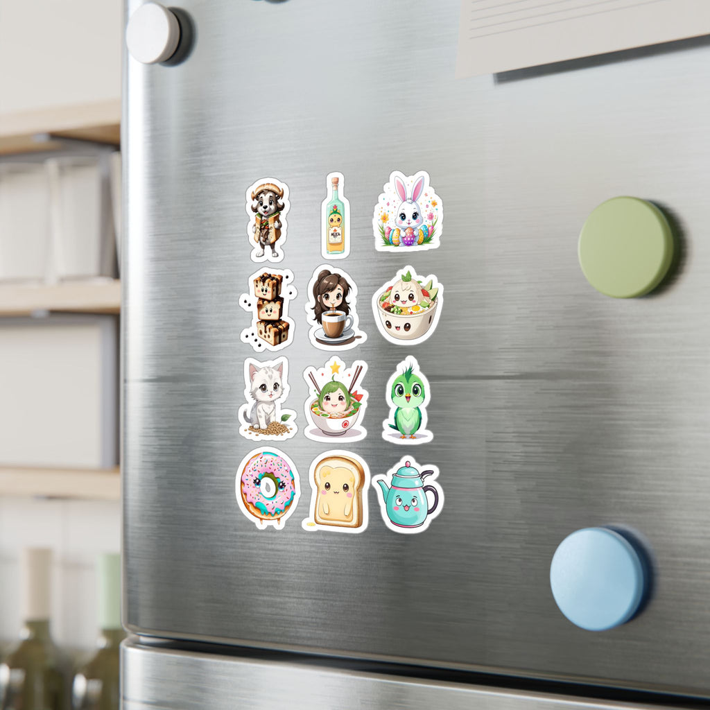 Kawaii Stickers Sheet 141 — 12 Kiss-Cut Vinyl Decals