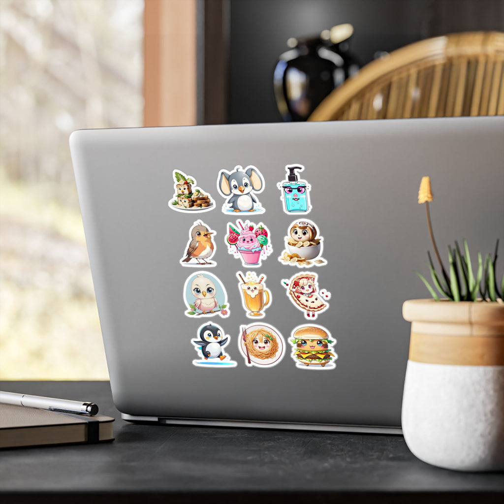 Kawaii Stickers Sheet 131 — 12 Kiss-Cut Vinyl Decals
