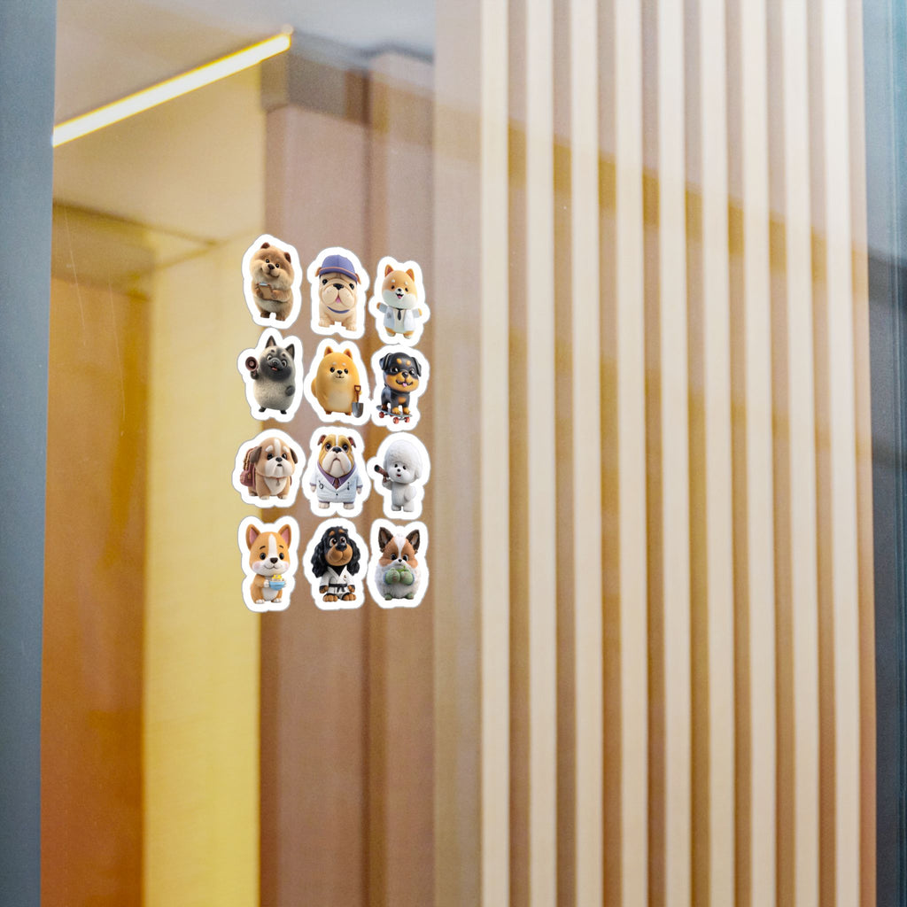 Kawaii Dogs Sheet 04 — 12 Kiss-Cut Vinyl Decals