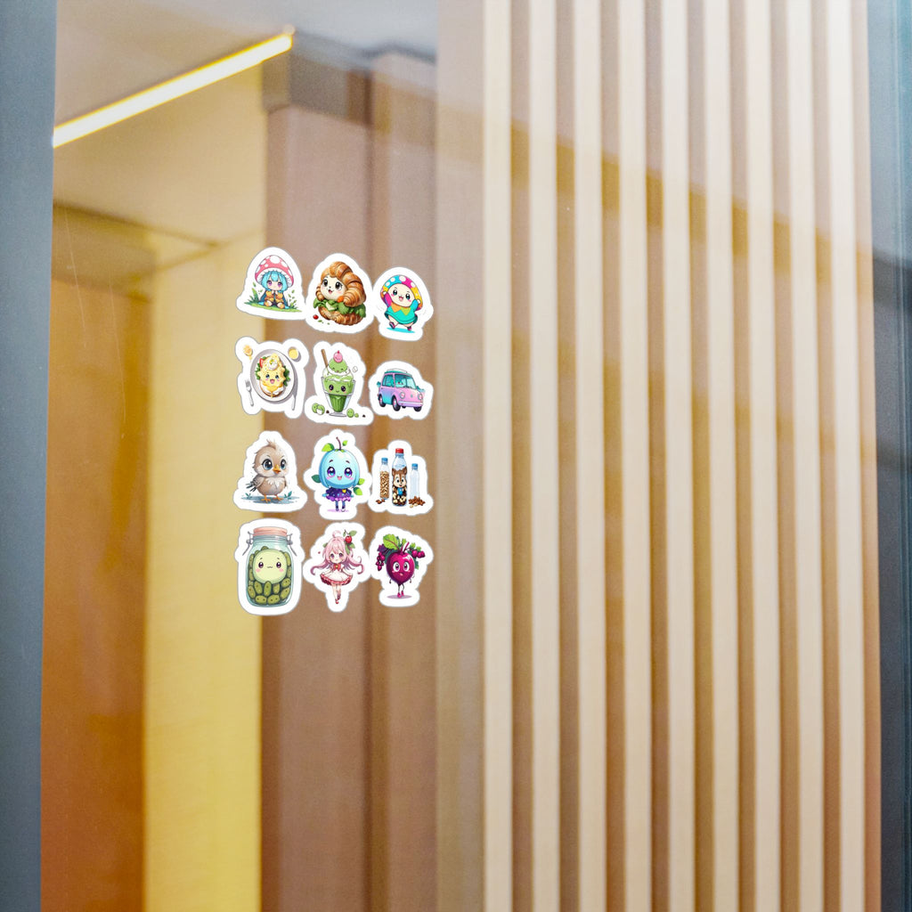 Kawaii Stickers Sheet 03 — 12 Kiss-Cut Vinyl Decals