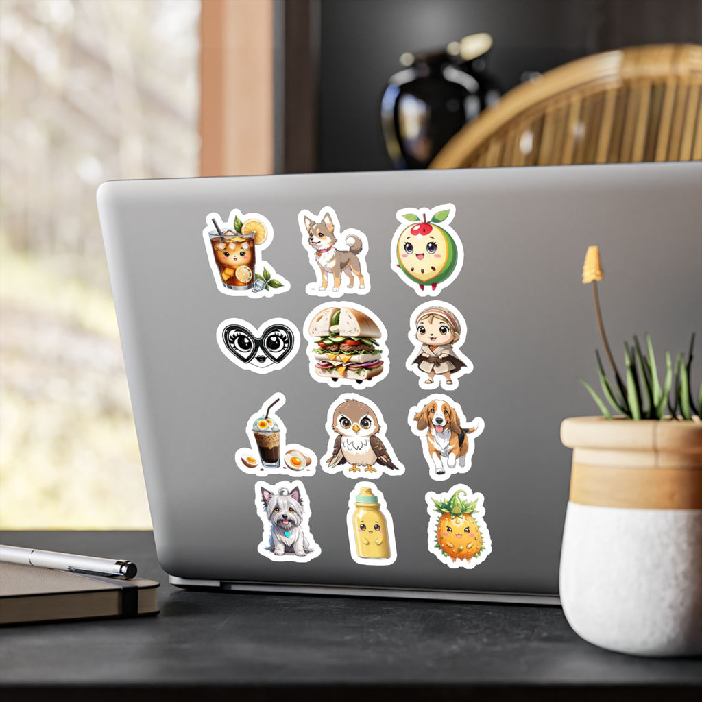 Kawaii Stickers Sheet 29 — 12 Kiss-Cut Vinyl Decals