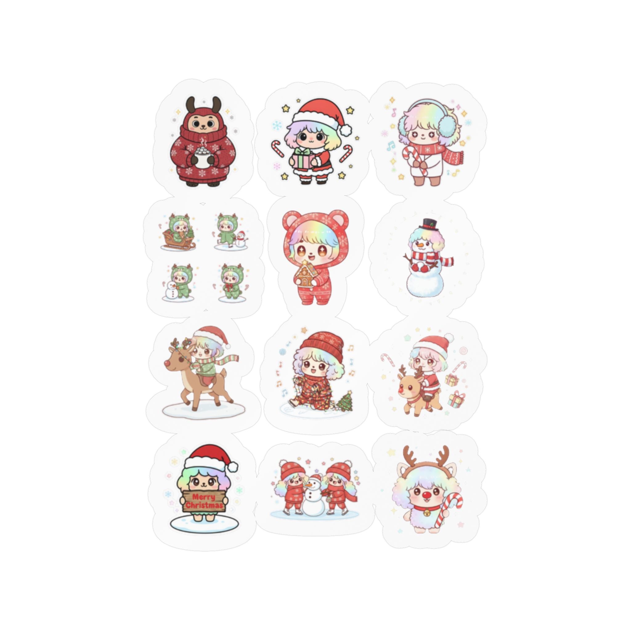 Christmas Monsters Sheet 16 — 12 Kiss-Cut Vinyl Decals