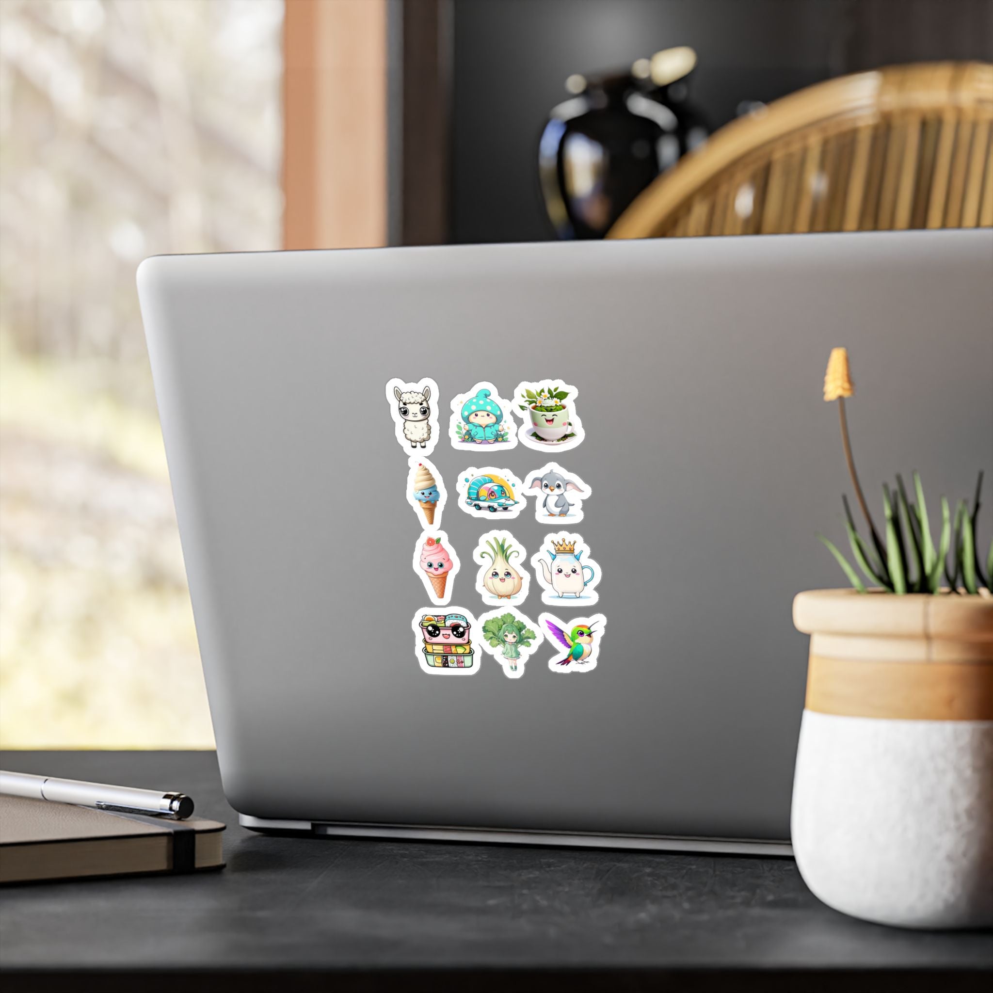 Kawaii Stickers Sheet 105 — 12 Kiss-Cut Vinyl Decals