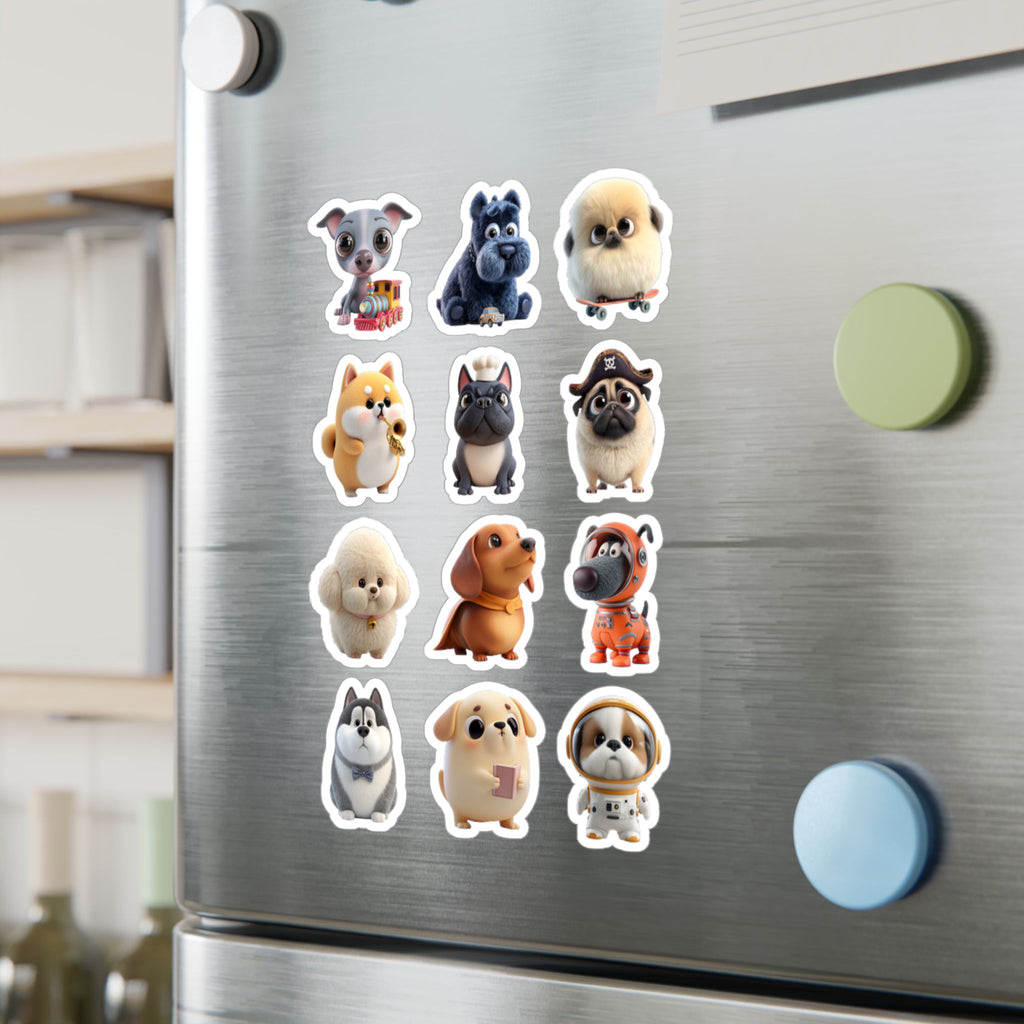 Kawaii Dogs Sheet 13 — 12 Kiss-Cut Vinyl Decals
