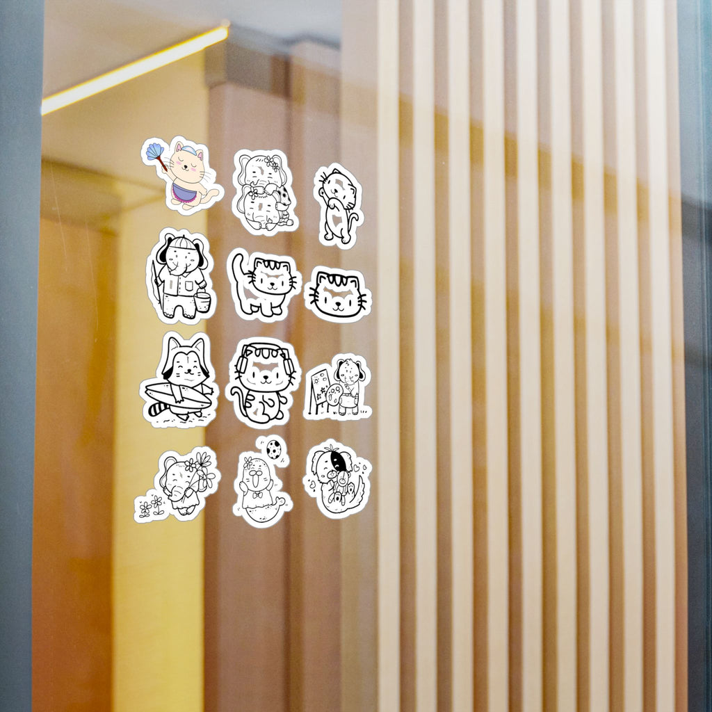 Kawaii Classics Sheet 01 — 12 Kiss-Cut Vinyl Decals